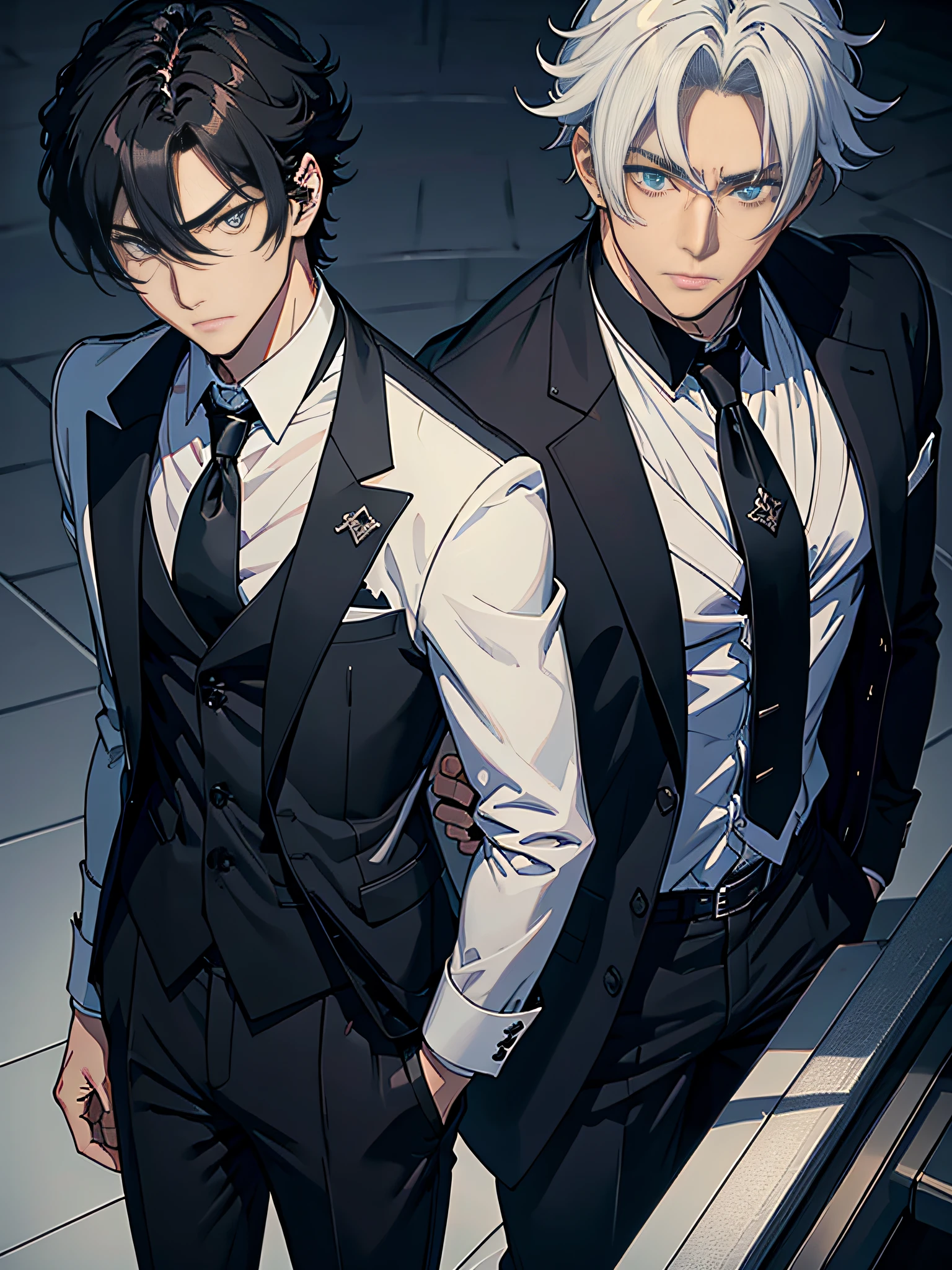 （（tmasterpiece）），（（（best qualtiy））），（high high quality，breath-taking），（Expressive eyes，Domineering，noble，Evil face）， 1 man， 独奏， male people，wearing black suits，Strengthen muscles，gym room