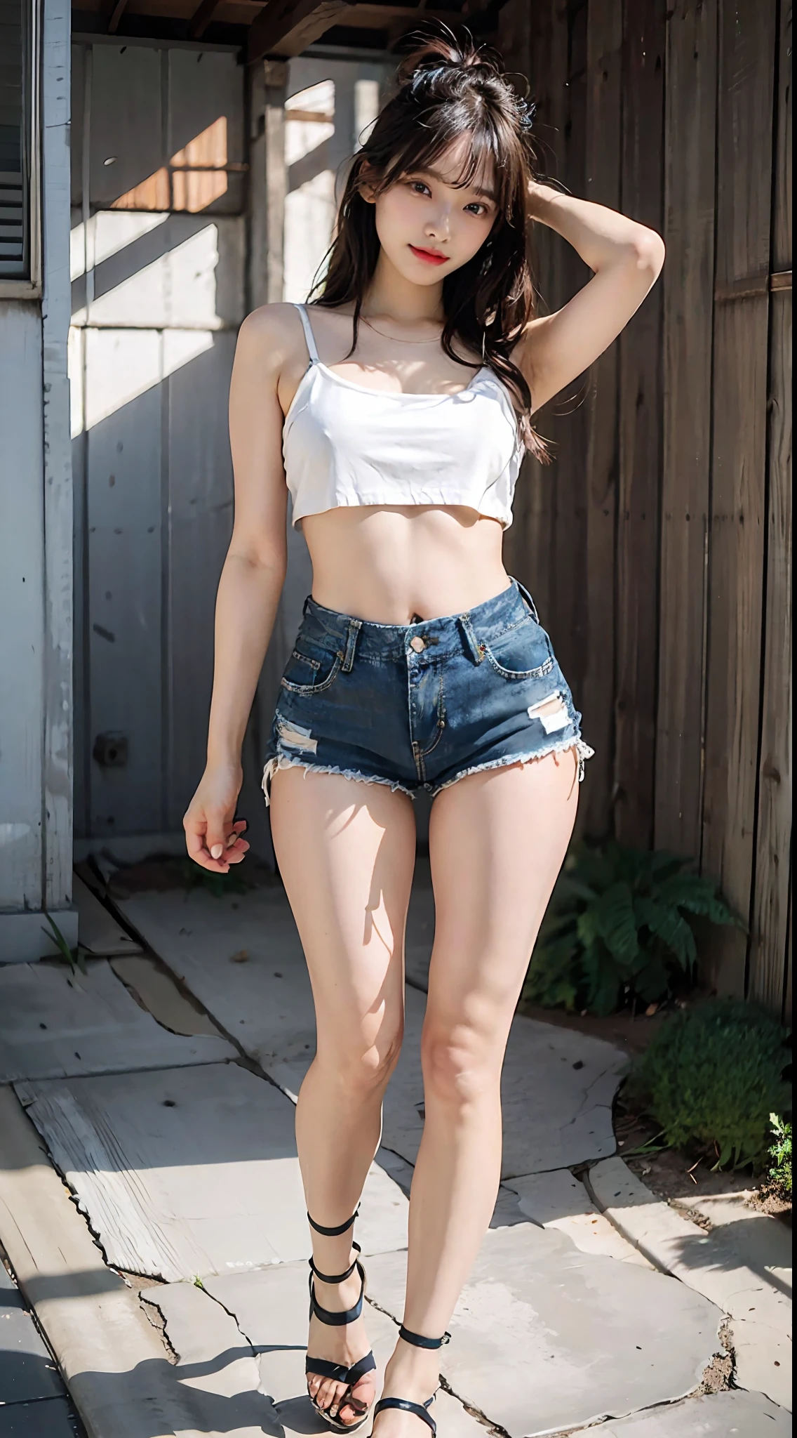 Girl in thin low cut camisole and tight denim shorts poses for photo、full body Esbian、Cropped T-shirt、bra very、Slim body、a large bust、Slim Girl Model、24歳の女性モデル、Beautiful body Facing the front Navel out View All Lower abdomen showing a beautiful belly Too torn denim shorts Shabby denim shorts Thigh exposure Shabby string camisole Only the strings are too short camisoles Denim shorts that are too short genitals are visible Low-rise denim shorts Micro Denim Shorts Scanty Very small panties in denim Show more of your beautiful body Denim shorts lace only String Denim Shorts Very shabby denim shorts Denim shorts with zipper open No panties large boob Denim Small Micro Bikini full body Esbian Viewer's Perspective Very small panties All pubic hair is visible You can see everything in your stomach Show me a lot of skin Show me the cleft in the genitals Please be more naked Take off more