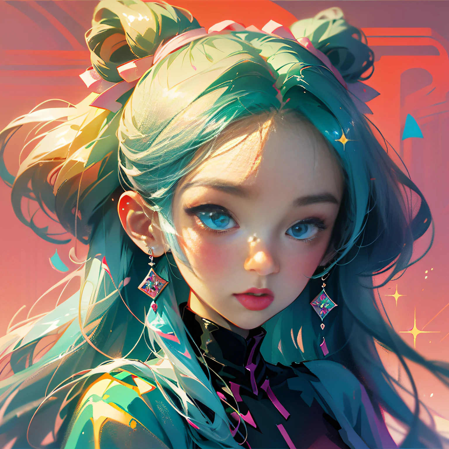 perfect-composition、Perfect pictorial composition、Cartoon girl with long hair、cartoon artstyle、Cartoon Cute Girl、Chibi Girl、Chibi、cute cartoon style、Cute art style、Cartoon style、Cartoon style illustration、Digital art of cartoons、Cute digital art、Cute anime girl、Chibi、estilo chibi、Kawaii Girl、an anime drawing、pop-art、Cartoon style illustration、３Equivalent、Head large、kawaii eyes、Glitter eyes、Sparkling eyes、kawaii faces、Innocent face、smooth hair、Pink ribbon、Girl in polka dot dress, cute kawaii girl, Cute anime girl, The upper part of the body、sideways Facing、Facing the side、White background、Anime girl with blue hair and pink ribbon, kawaii realistic portrait, Detailed Digital Anime Art, Anime girl with teal hair, digital anime illustration, digital art in anime style, portrait of cute anime girlbabes,, Anime style. 8K, digital anime art, The artwork, Anime style portrait anime girl with blue hair and pink ribbon, Portrait of character,kawaii realistic portrait, Detailed Digital Anime Art, Anime girl with teal hair, digital anime illustration, digital art in anime style, portrait of cute anime girlbabes, Anime style. 8K, digital anime art、Background white、white backgrounid、