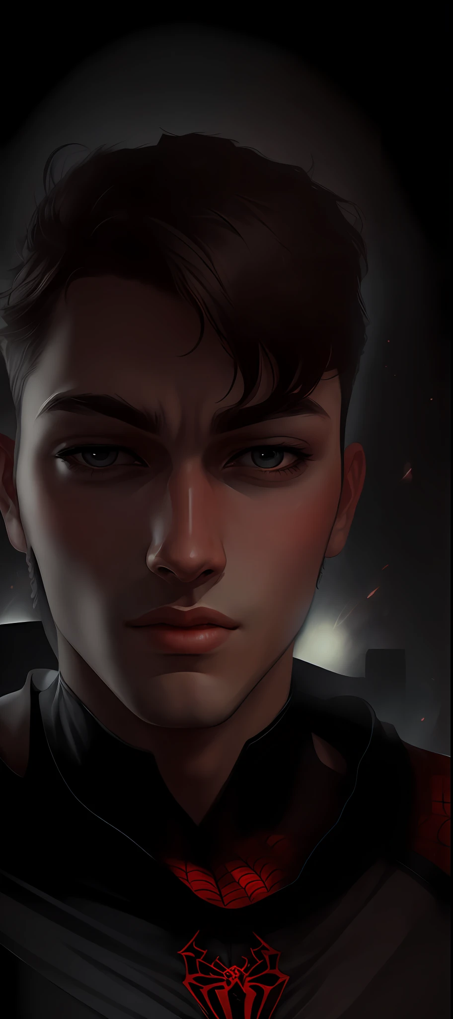 (Award Winning Digital Artwork:1.3) of (Sketch:1.3),(Energetic:1.3) Spidey, EmmaRob,CGSociety,ArtStation,(Saturated:1.3),(close portrait:1.3),(Feminine:1.4),(beautiful:1.4),(attractive:1.3),handsome,calendar pose,perfectly detailed eyes,studio lighting,thematic background