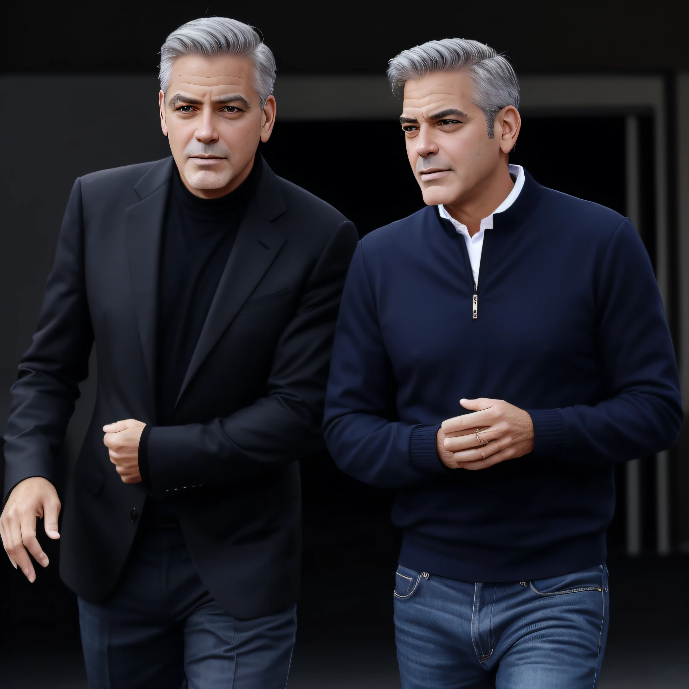 face homem branco sem cabelo 60 anos parecido com George Clooney --auto