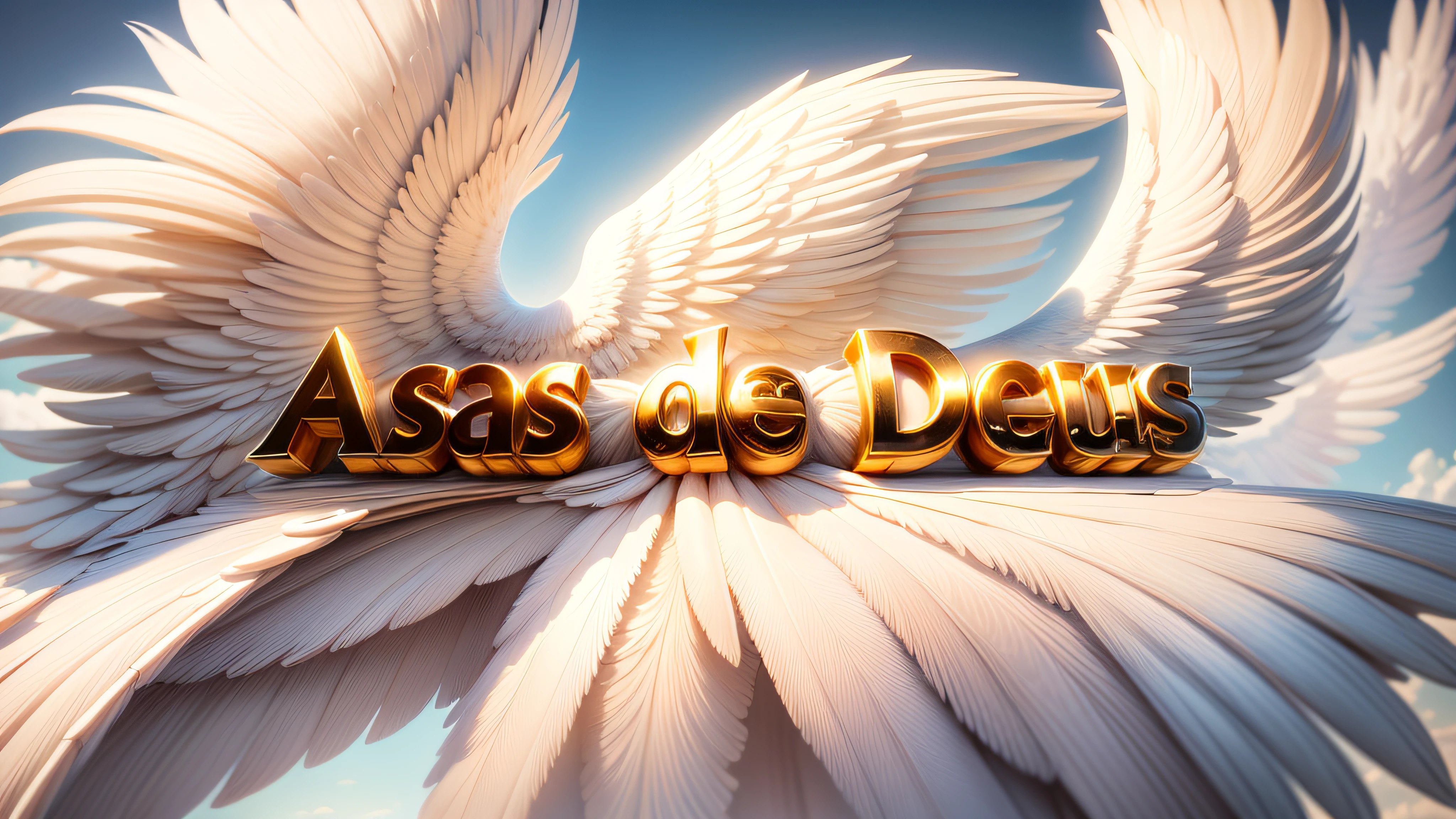 Um logo luxuoso, Angelic theme, with the title Wings of God