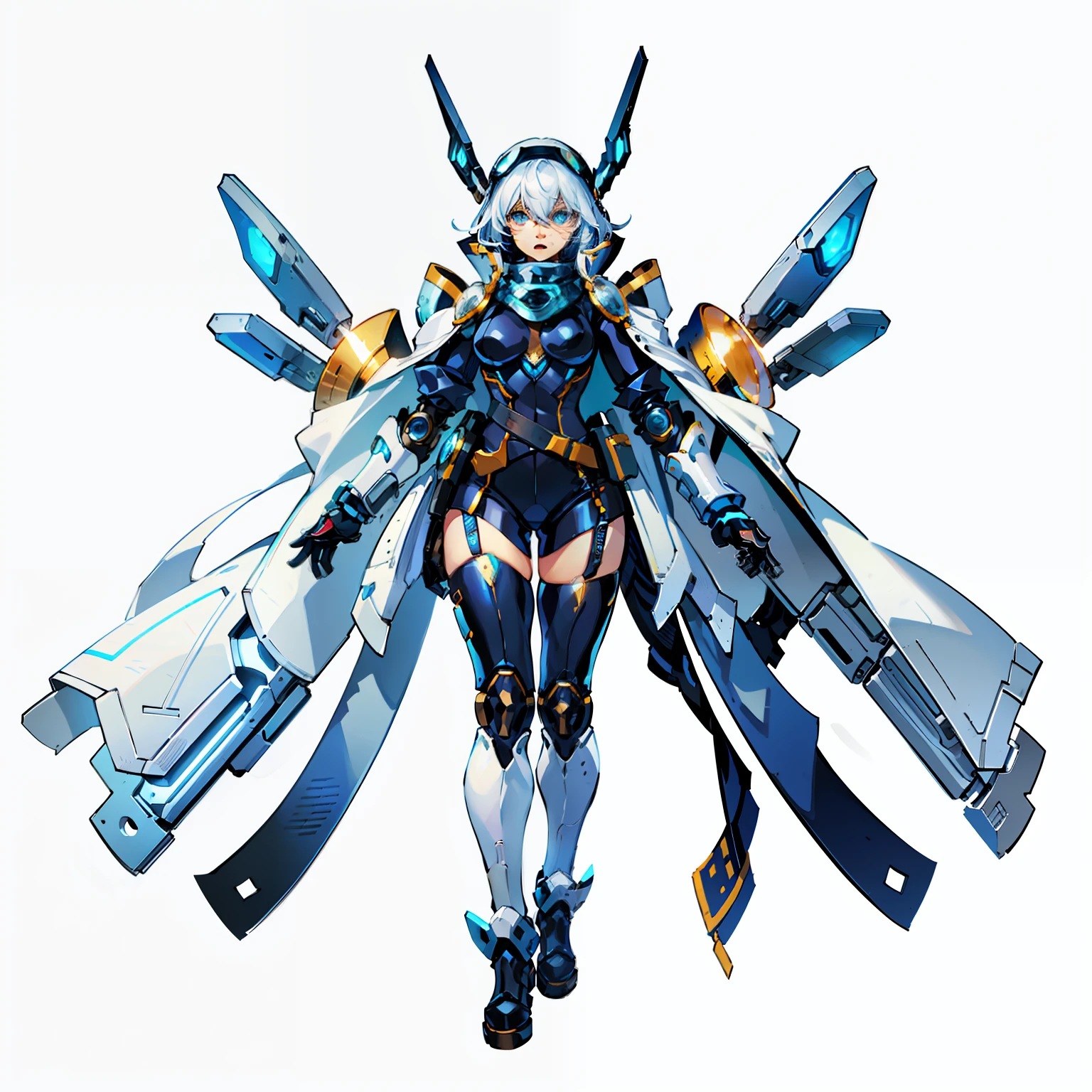 police officers, White background, No background, Full body shot, femele, Blue, goggles, White skin, android, droid, Machine, One person