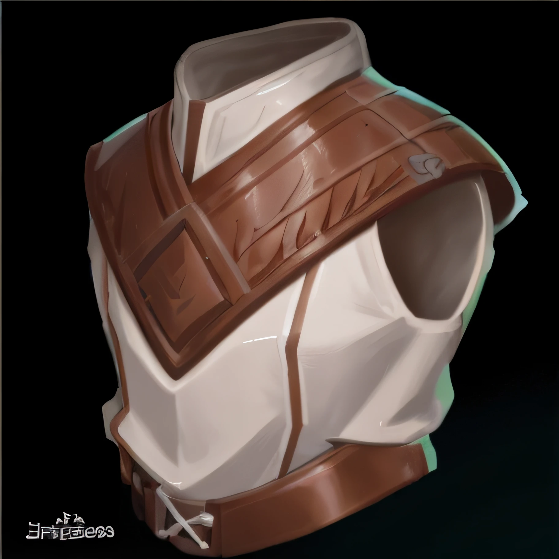 Close up of white and brown shirt and brown belt, detailed white armor, chest plate, intricate white armor, Light leather armor, detailed armor with white scarf, magic leather armor, Desert breathing armor, sleek white armor, Brown armor, tied leather armor, glossy white armor, cloth jerkin, white plated armor, Full armor