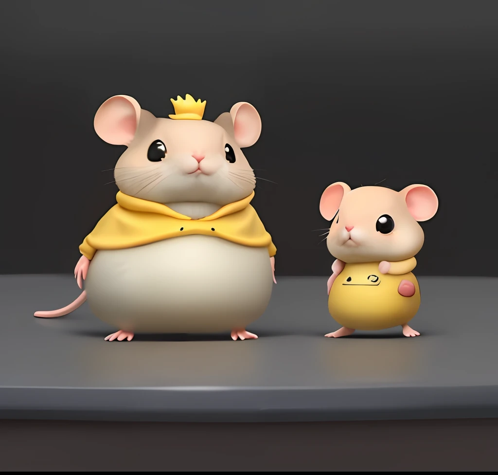There are two hamsters standing side by side, hamsters, hamster, amarelo,cute mouse pokemon, Photos of dating hamsters, Mouse body, with black background, chunky, wallpaper - 1 0 2 4, rodent, mouse, big and small, maplestory mouse, rats, Size difference, Little mouse