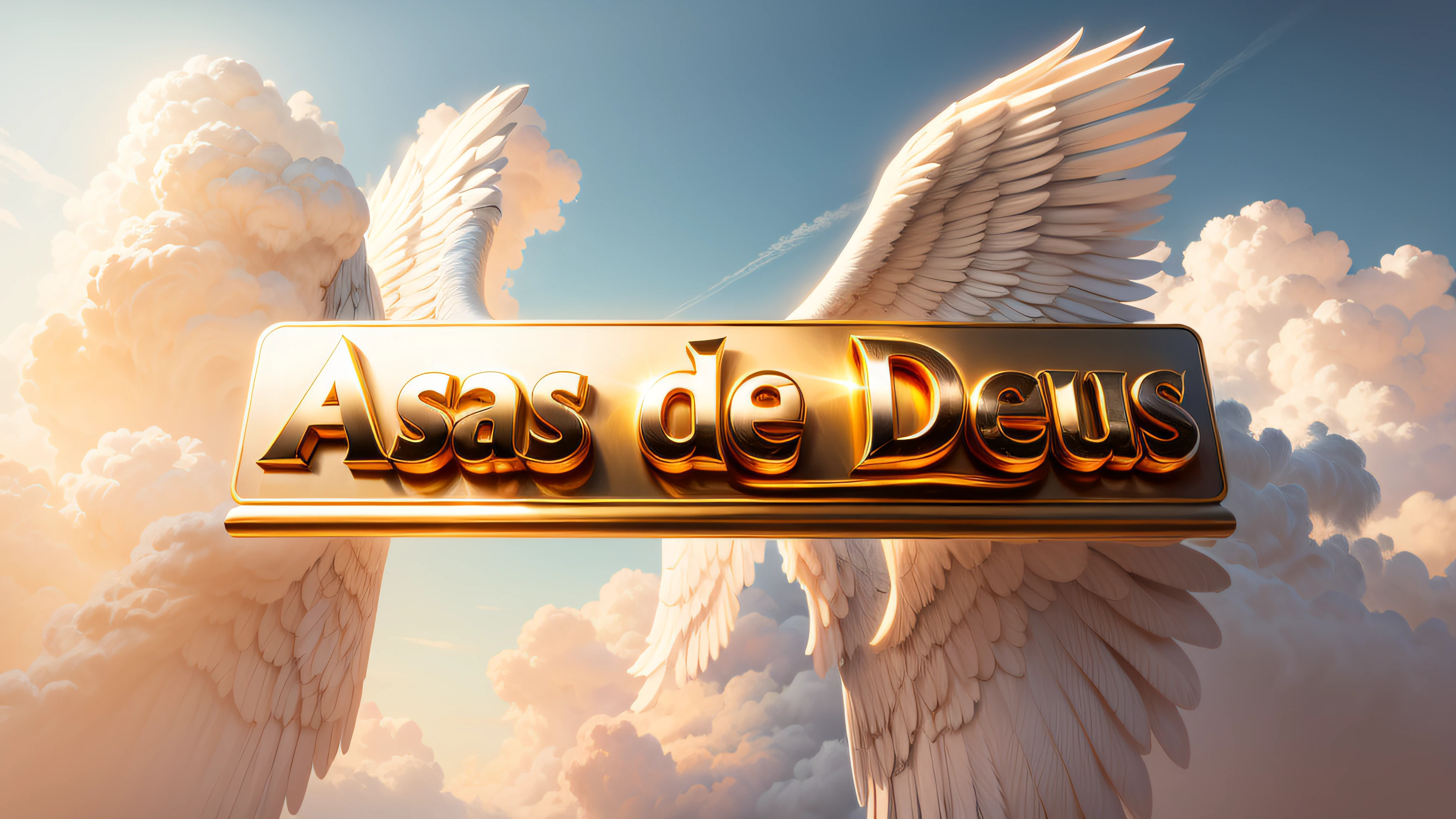 Um logo luxuoso, Angelic theme, with the title Wings of God