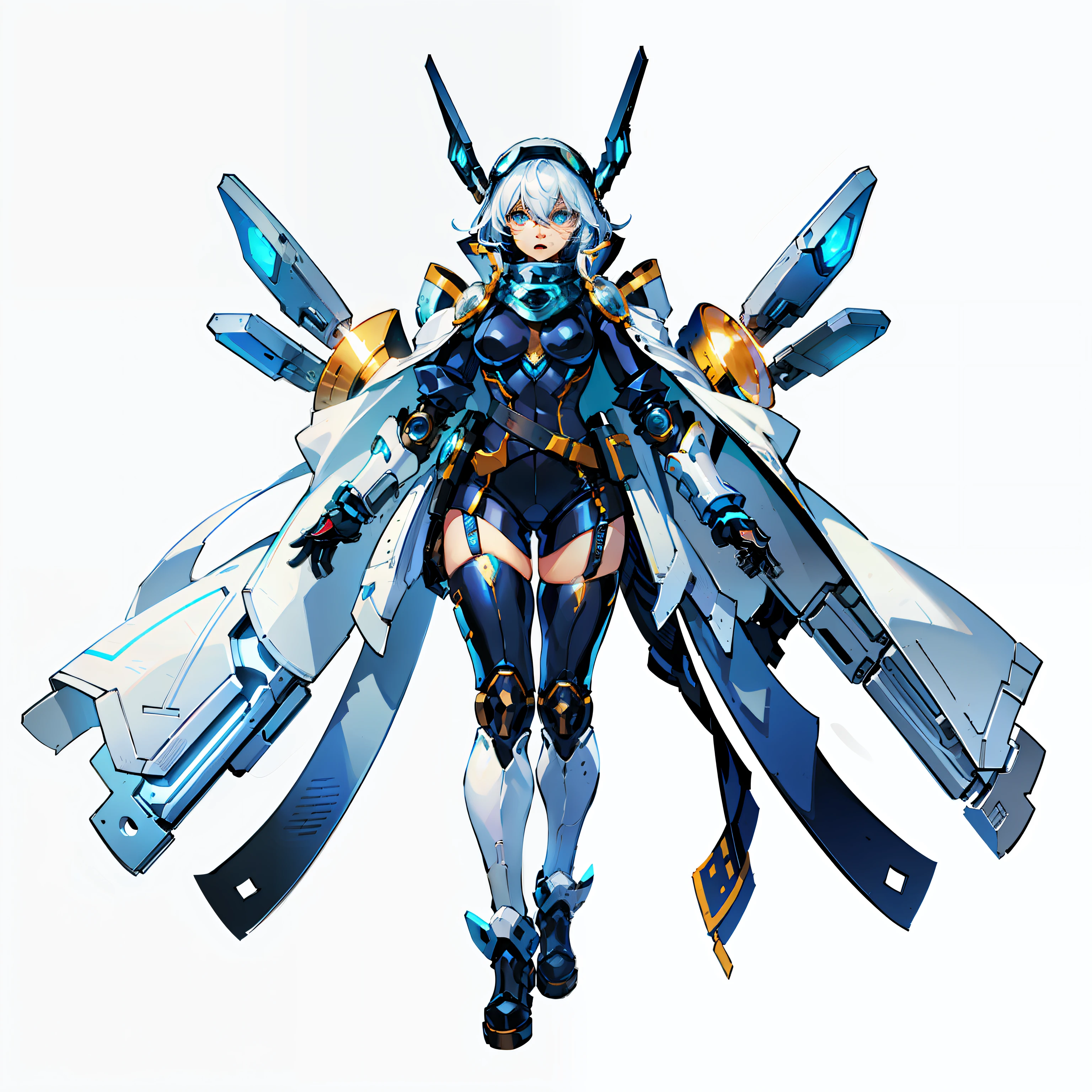 police officers, White background, No background, Full body shot, femele, Blue, goggles, White skin, android, droid, Machine, One person