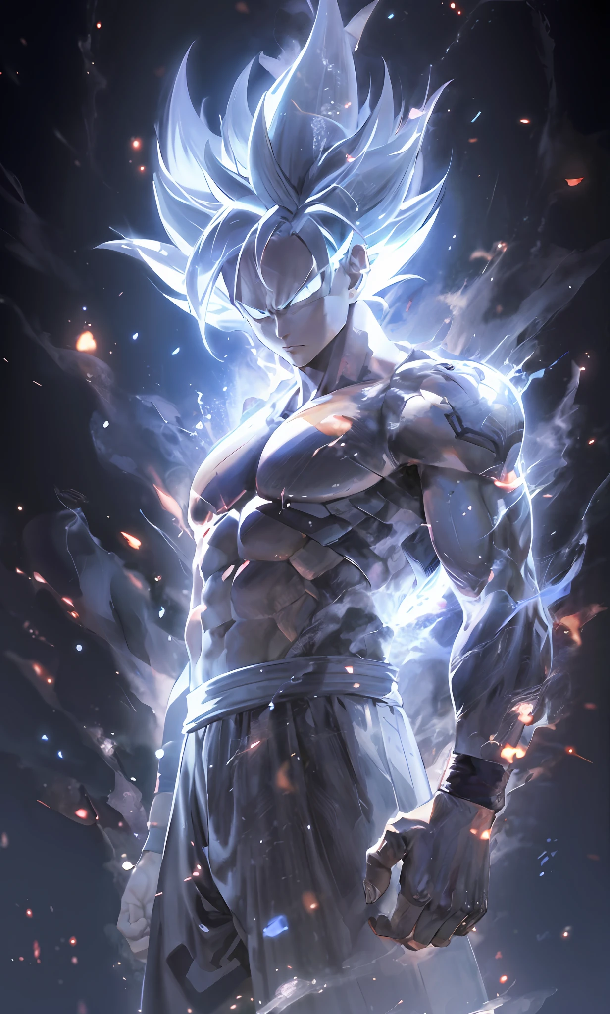 a close up of a person with a very large body and a very big body, ultra instinct, an epic anime of a energy man, 4 k manga wallpaper, super saiyan blue, anime wallaper, 4k anime wallpaper, anime wallpaper 4k, anime wallpaper 4 k, character dragonball, highly detailed portrait of goku, human goku, super saiyan goku