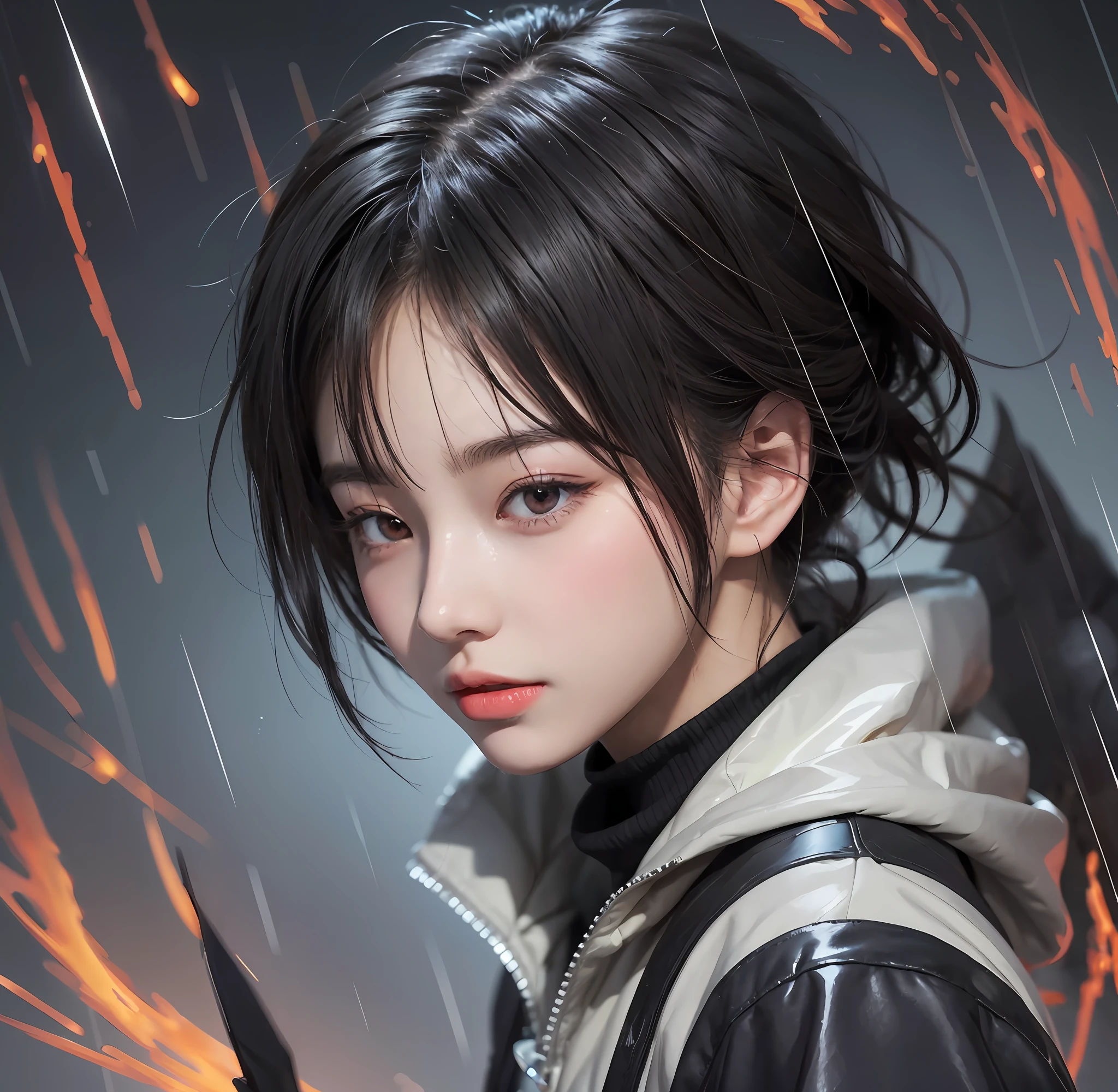 animemanga girl, Guviz-style artwork, by Yang J, detailed portrait of an anime girl, Stunning anime face portrait, Guviz, inspired by Yanjun Cheng, rossdraws portrait, Digital anime illustration, a beautiful anime portrait, By Li Song, Portrait of an anime girl, Guweiz on ArtStation Pixiv,The girl's hair is more delicate。
