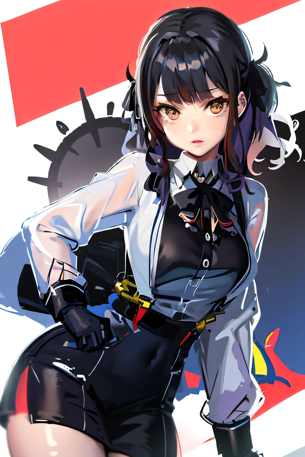 Woman in short skirt and shirt posing, Kantai Collection Style, Fine details. girls' frontline, from girls frontline, girls frontline style, marin kitagawa fanart, from the azur lane videogame, Female protagonist 👀 :8, anime moe art style, sh, azur lane style, kancolle, anime girls in maid costumes