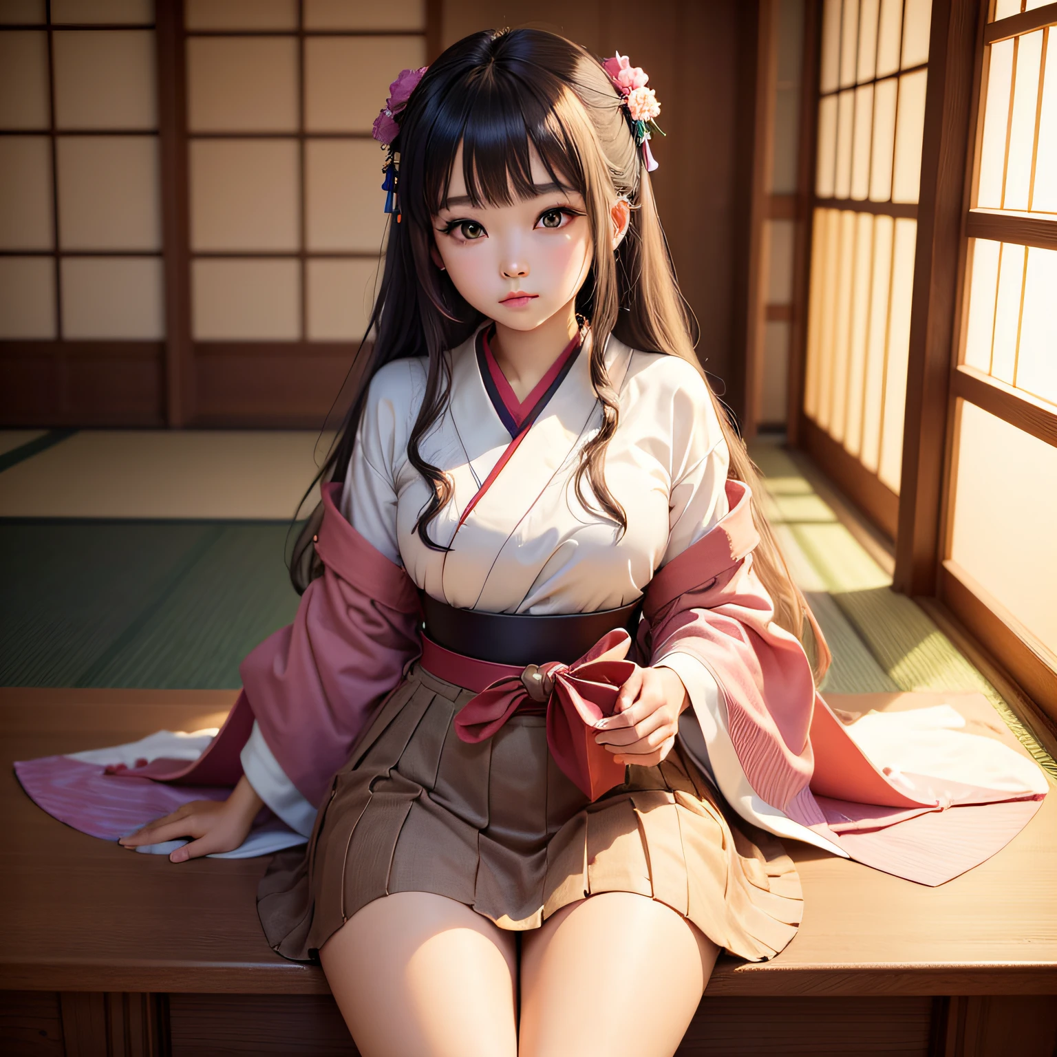 high-level image quality　japanes　Pupils　a beauty girl　kawaii　Soothing　Wearing Western clothes