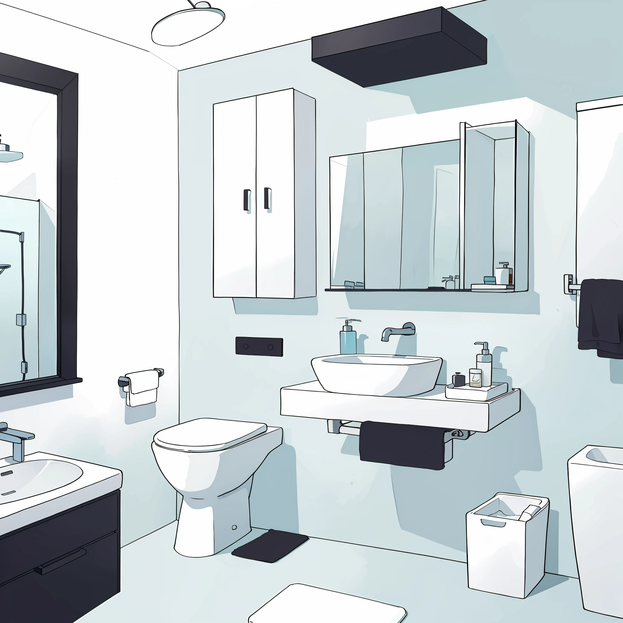 There is a minimalist bathroom , limpo e organizado,