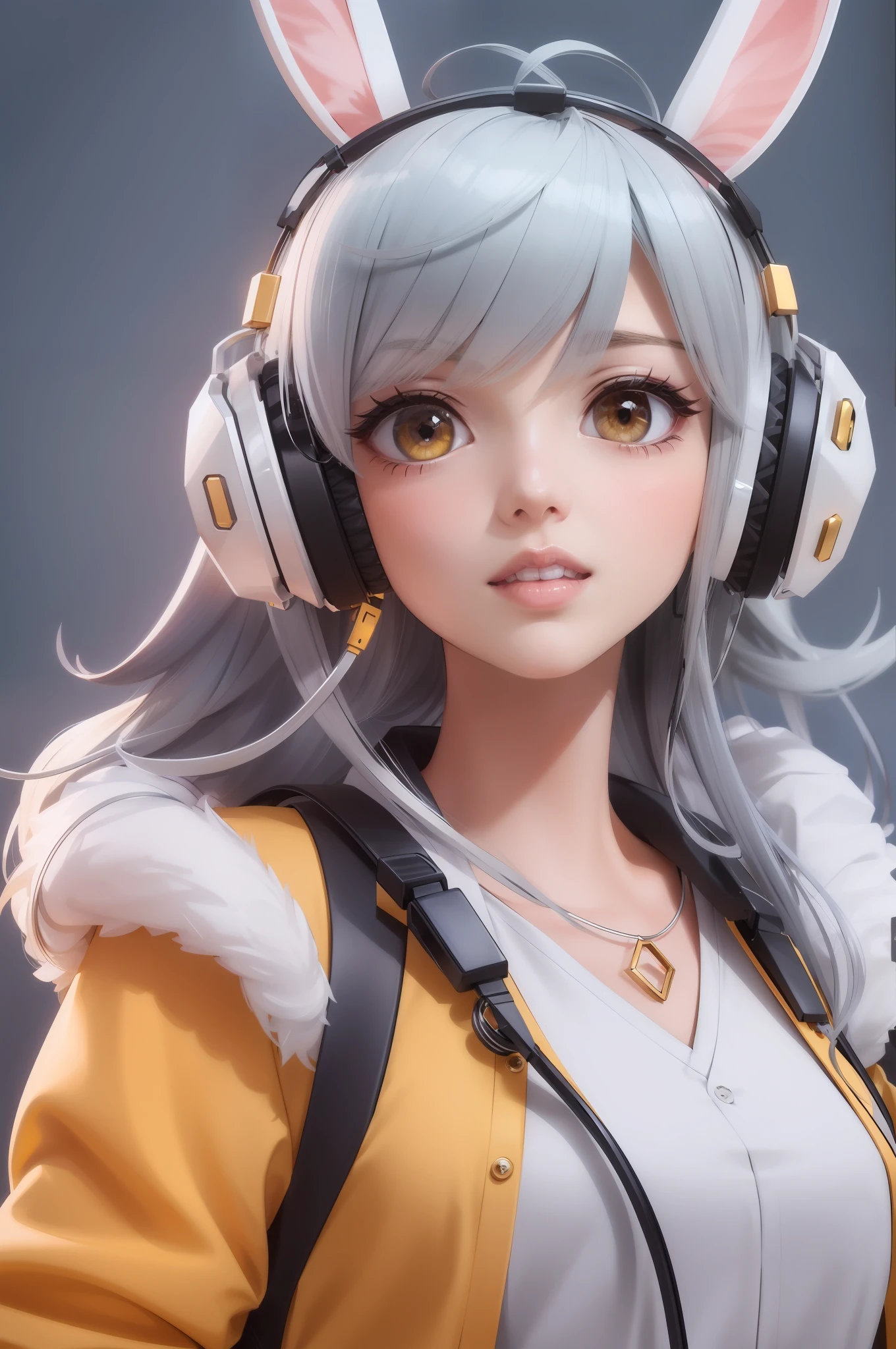 anime - style image of a woman with headphones and ears, anime styled 3d, photorealistic anime girl render, detailed digital anime art, realistic anime 3 d style, render of a cute 3d anime girl, stylized anime, smooth anime cg art, anime style. 8k, digital anime art, anime style 4 k, digital anime illustration