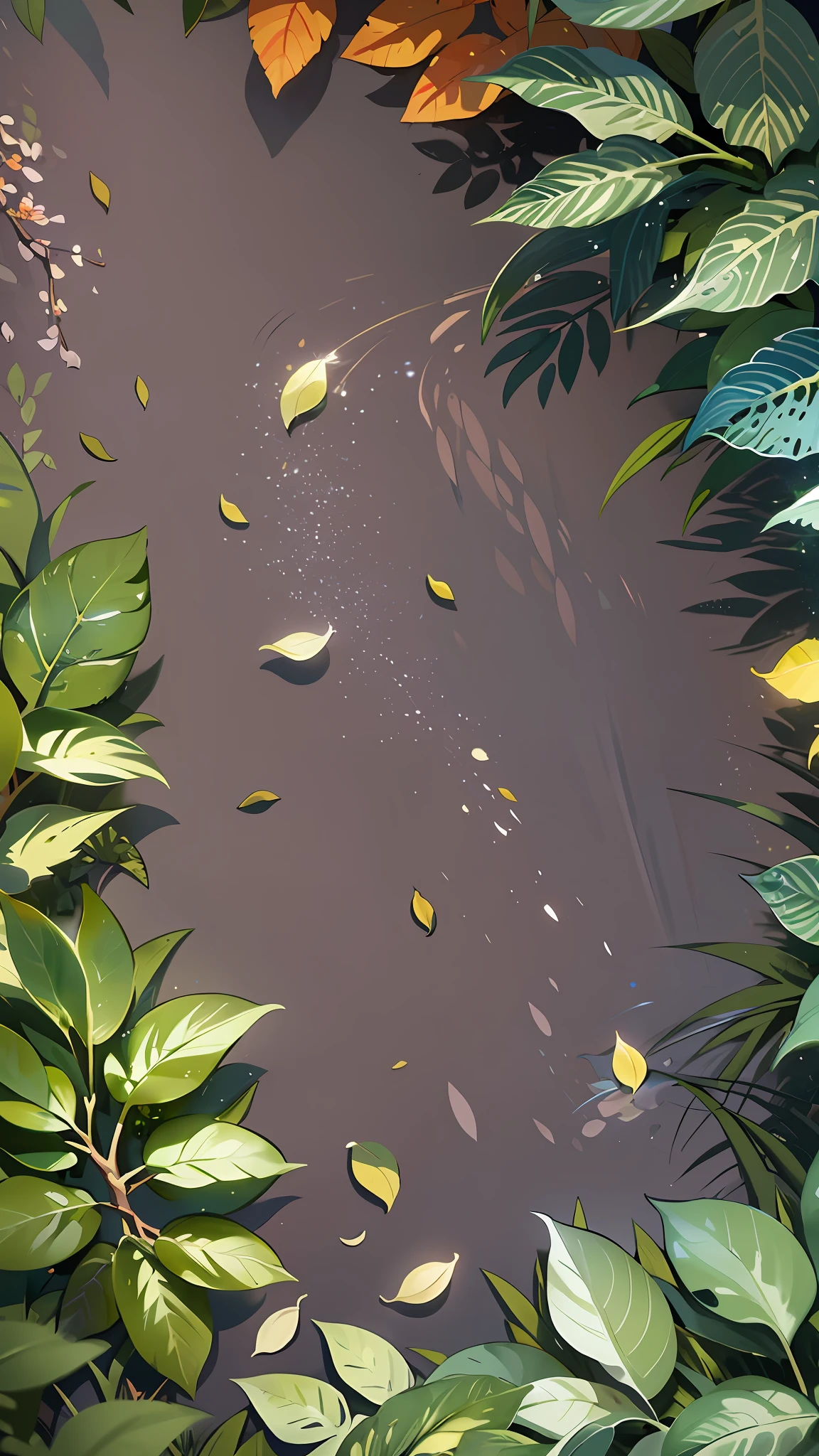Masterpiece, best quality, (very detailed CG unity 8k wallpaper) (best quality), (best illustration), (best shadows) Nature's delicate leaves petals of various colors falling in the air light Tracking, super detailed --v6