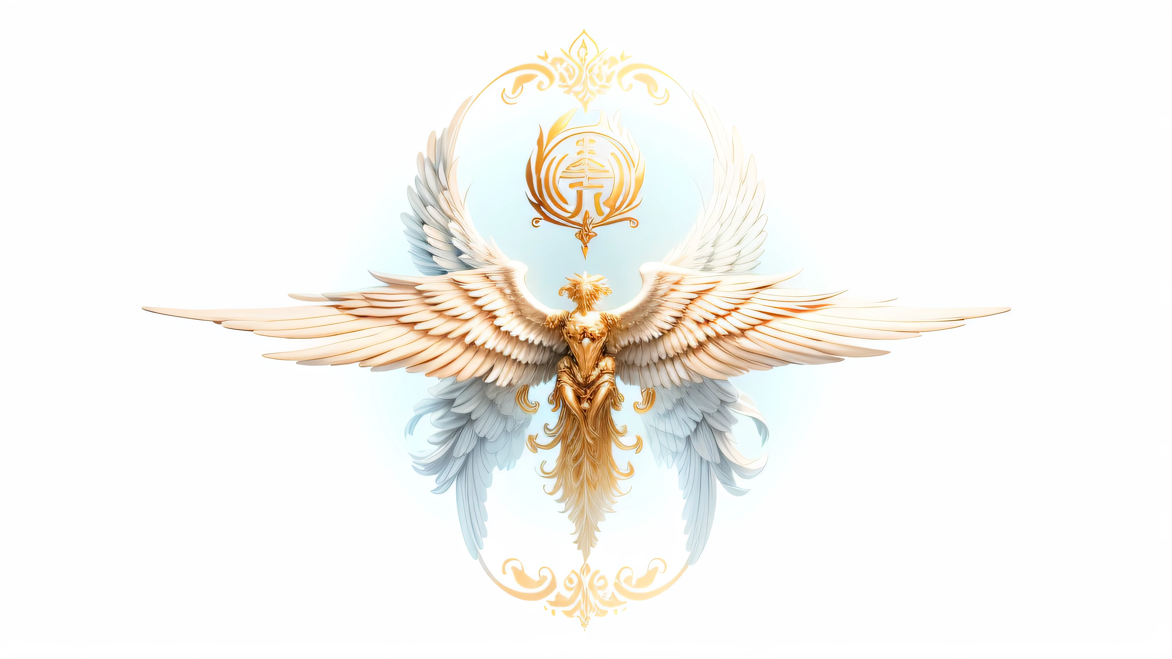 Um logo luxuoso, Angelic theme, with the title Wings of God