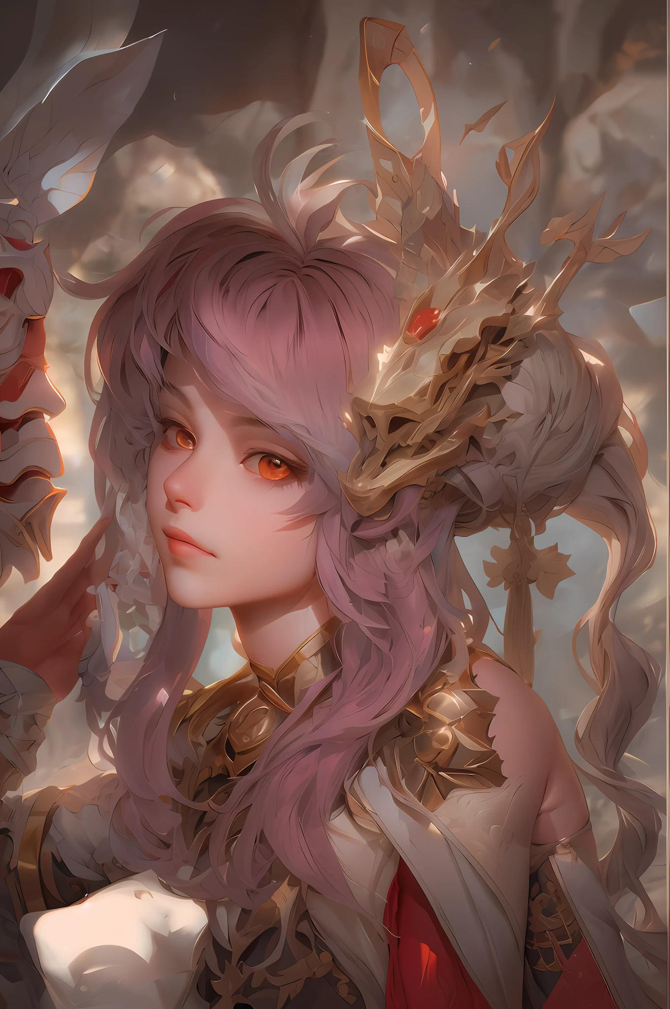anime girl with pink hair and a dragon on her shoulder, artwork in the style of guweiz, detailed digital anime art, anime fantasy illustration, the dragon girl portrait, fanart best artstation, 2. 5 d cgi anime fantasy artwork, guweiz, fantasy art style, anime fantasy artwork, guweiz on artstation pixivม((Best quality)), ((masterpiece)), (detailed:1.4), 3D, an image of a beautiful female,HDR (High Dynamic Range),Ray Tracing,NVIDIA RTX,Super-Resolution,Unreal 5,Subsurface scattering,PBR Texturing,Post-processing,Anisotropic Filtering,Depth-of-field,Maximum clarity and sharpness,Multi-layered textures,Albedo and Specular maps,Surface shading,Accurate simulation of light-material interaction,Perfect proportions,Octane Render,Two-tone lighting,Wide aperture,Low ISO,White balance,Rule of thirds,8K RAW,