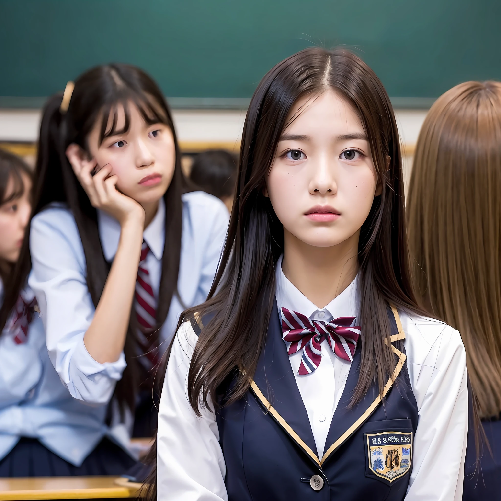 A junior high school girl in a school uniform looked at a boss with disdain --auto
