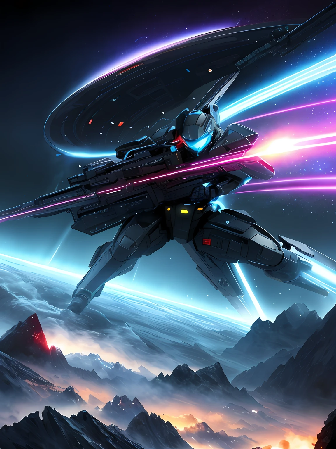 Epic battlefield,digital illustrations,extreme hight detail,number art,4k,hyper HD,futurewave,blasts,Depth space,Cold fusion,