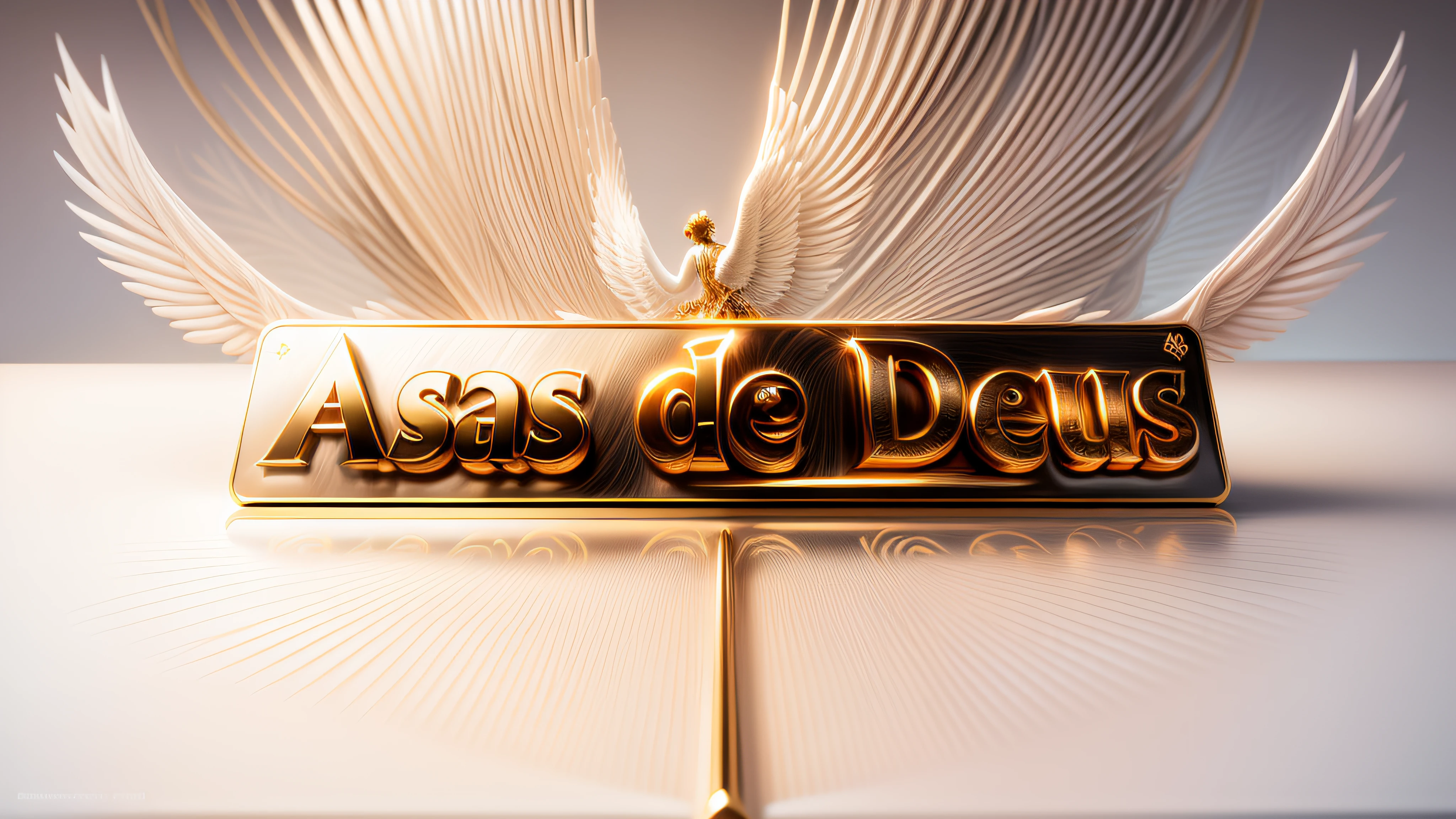 Um logo luxuoso, Angelic theme, with the title Wings of God