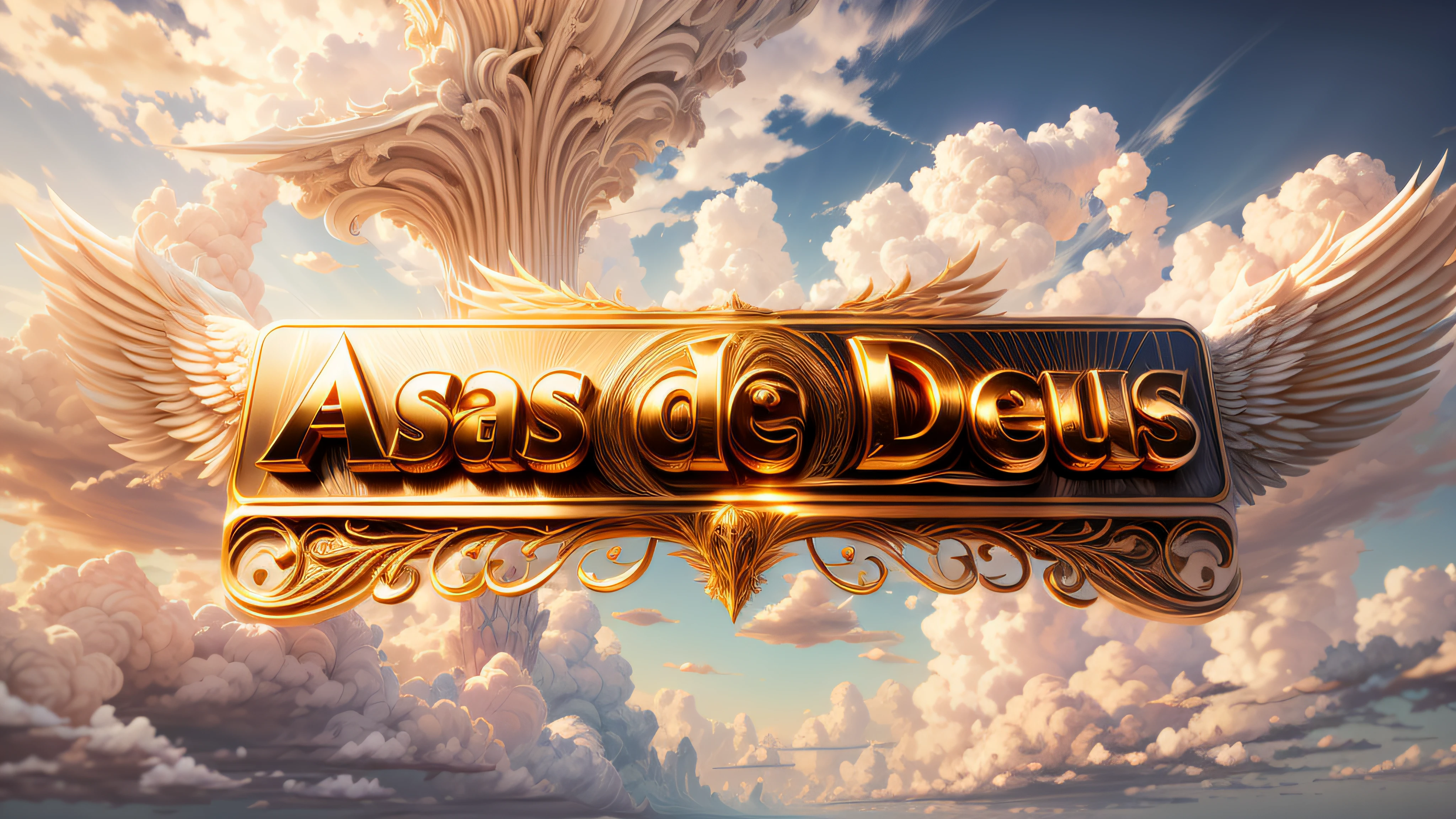 Um logo luxuoso, Angelic theme, with the title Wings of God