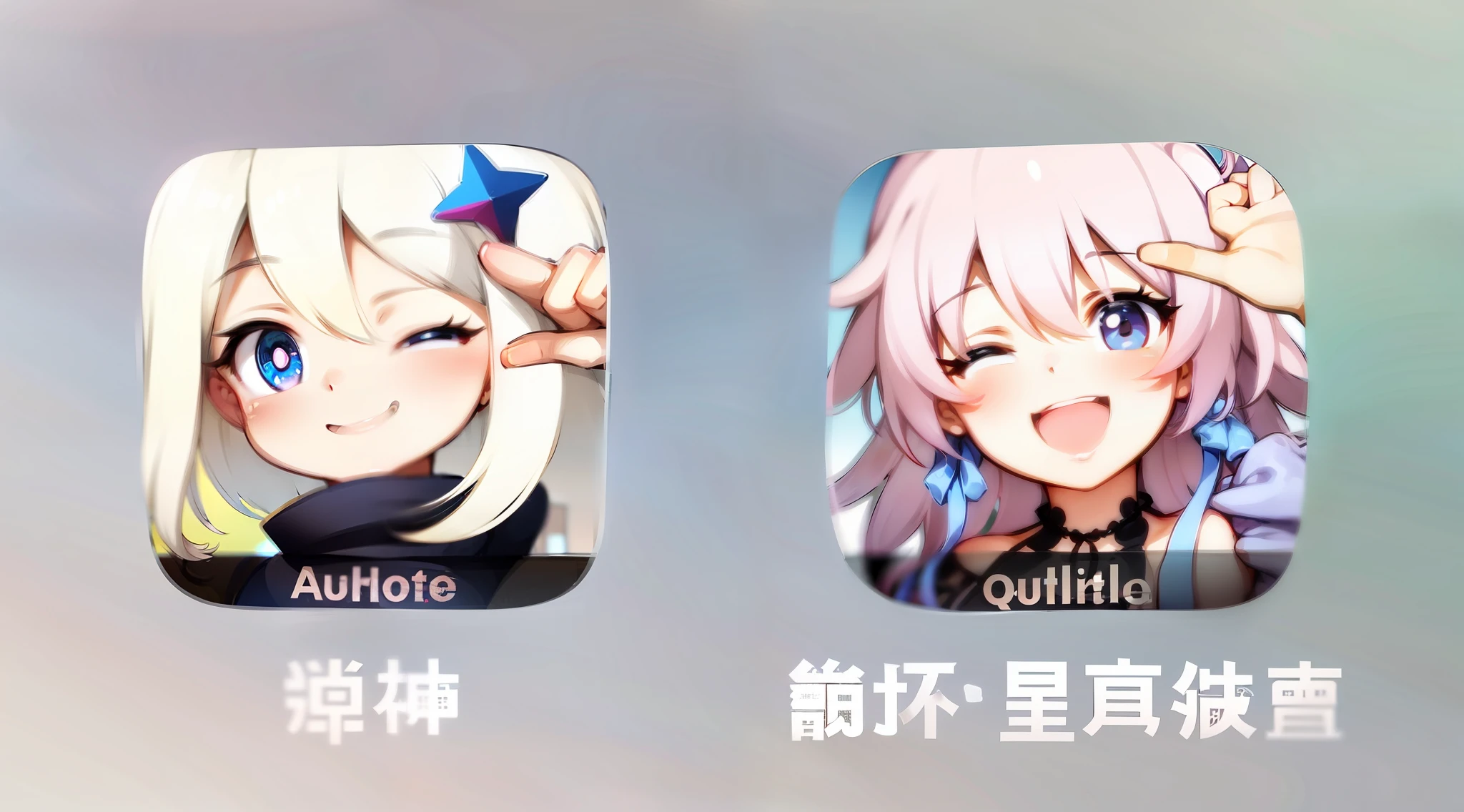 White-haired girl,Pink-haired girls,two people,having fun,high qulity,