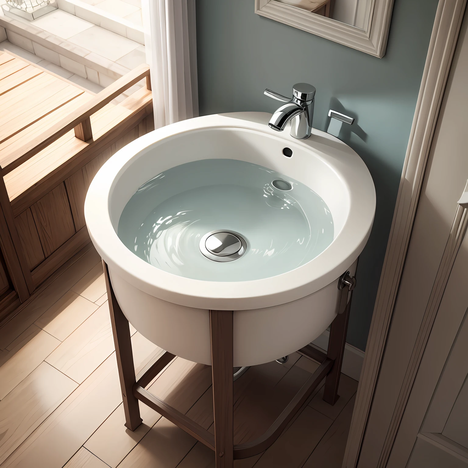 Balcony cabinet wash basin --auto