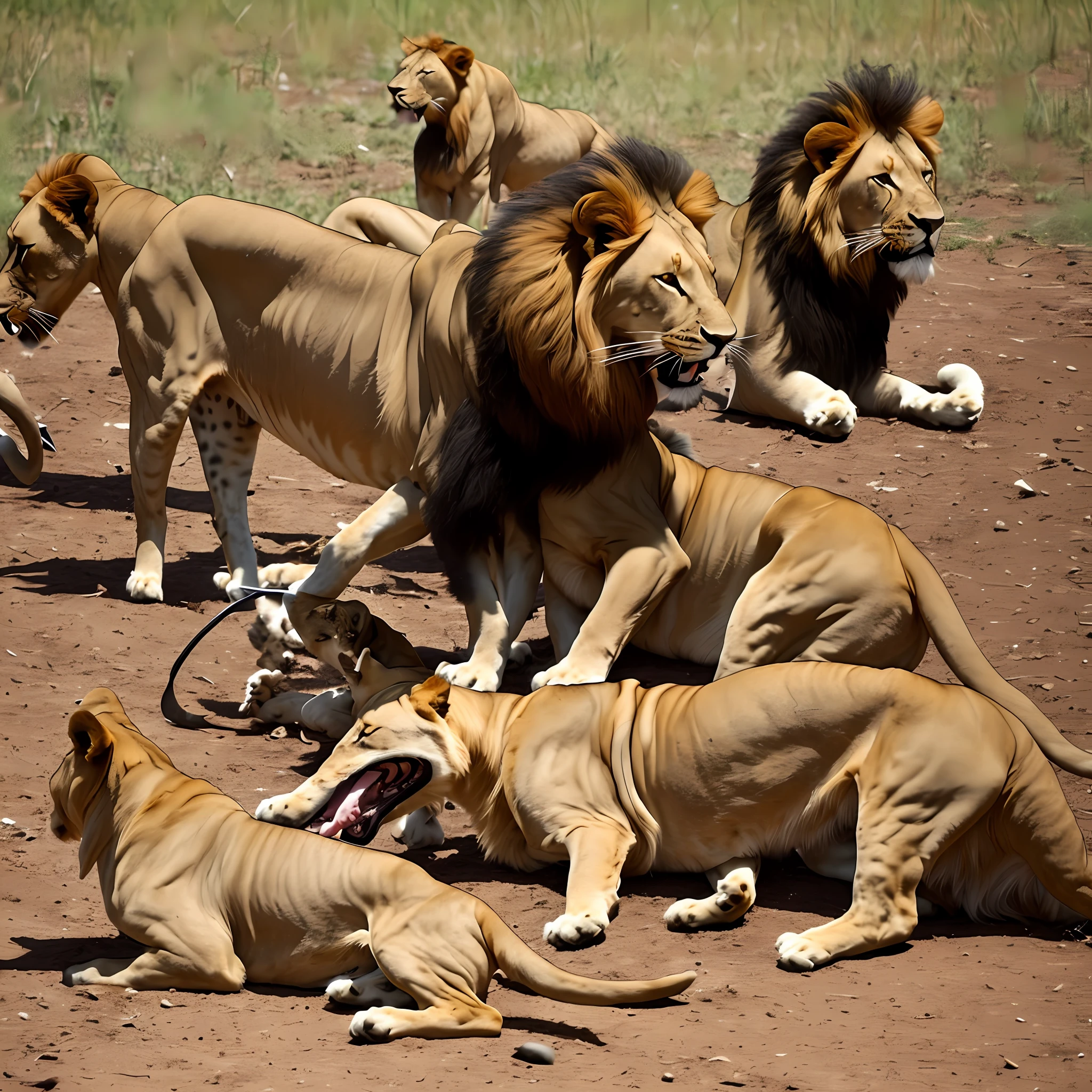 Dog eating lions --auto