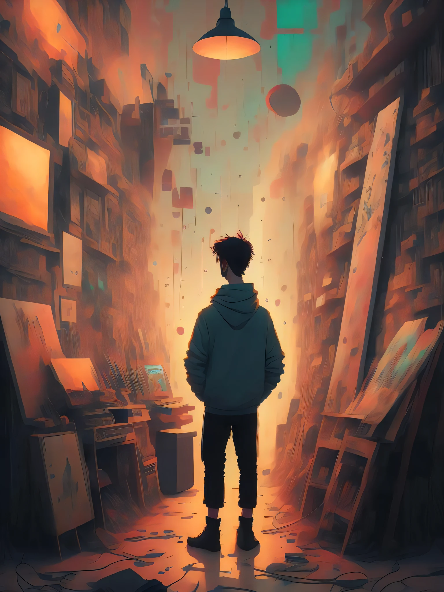 20 year old man artist, who creates awsome digital art, music and graffiti, by atey ghailan