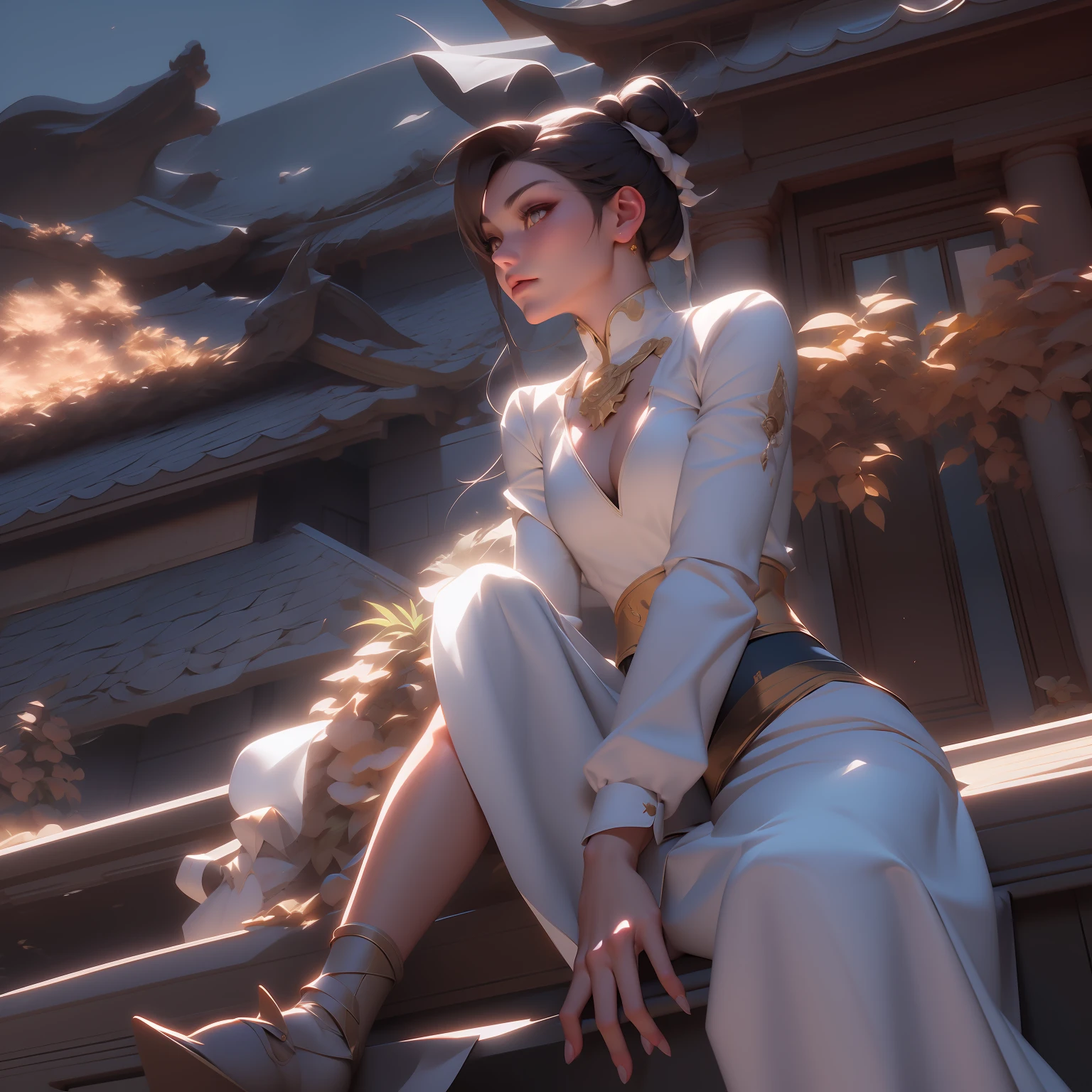 chunli kick on the rooftop, artwork in the style of guweiz, detailed digital anime art, anime fantasy illustration, the dragon girl portrait, fanart best artstation, 2. 5 d cgi anime fantasy artwork, guweiz, fantasy art style, anime fantasy artwork, guweiz on artstation pixivม((Best quality)), ((masterpiece)), (detailed:1.4), 3D, an image of a beautiful female,HDR (High Dynamic Range),Ray Tracing,NVIDIA RTX,Super-Resolution,Unreal 5,Subsurface scattering,PBR Texturing,Post-processing,Anisotropic Filtering,Depth-of-field,Maximum clarity and sharpness,Multi-layered textures,Albedo and Specular maps,Surface shading,Accurate simulation of light-material interaction,Perfect proportions,Octane Render,Two-tone lighting,Wide aperture,Low ISO,White balance,Rule of thirds,8K RAW