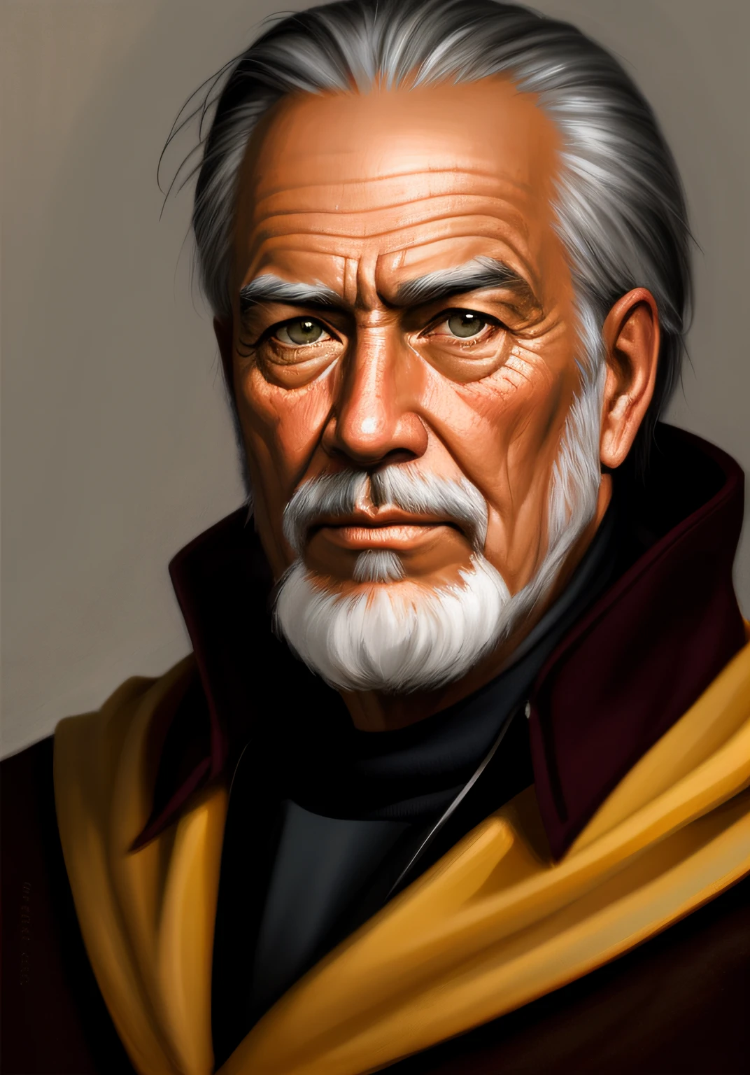 epic realistic, high-quality artwork of a oldman, rough brush strokes