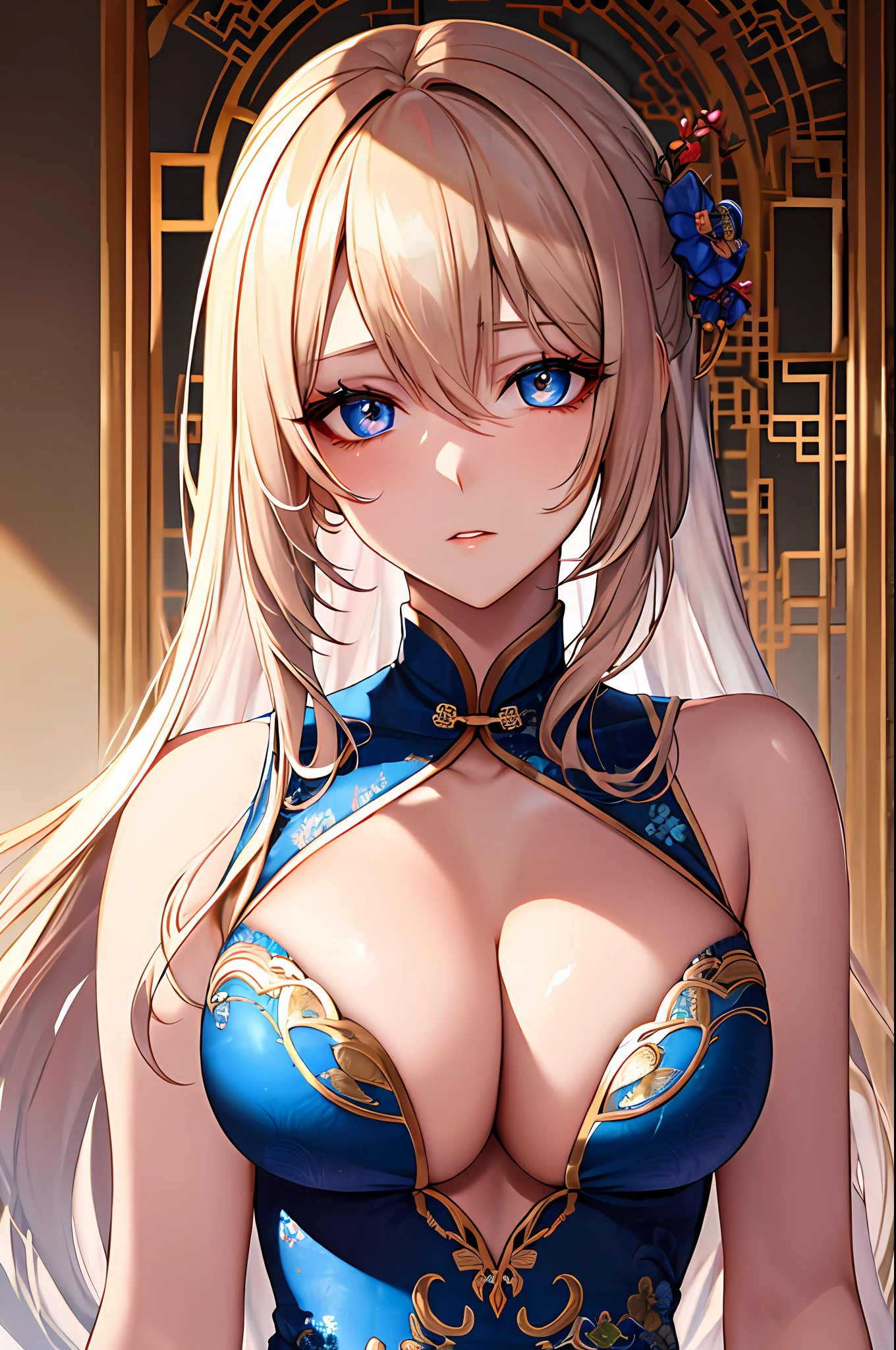 breast curtains, china dress, areola slip,(best quality:1.0), (8k wallpaper:1.0), extremely delicate and beautiful, (beautiful detailed face:1.0), (detailed deep eyes), symmetrical breasts, deep eyes, steam, shiny skin,