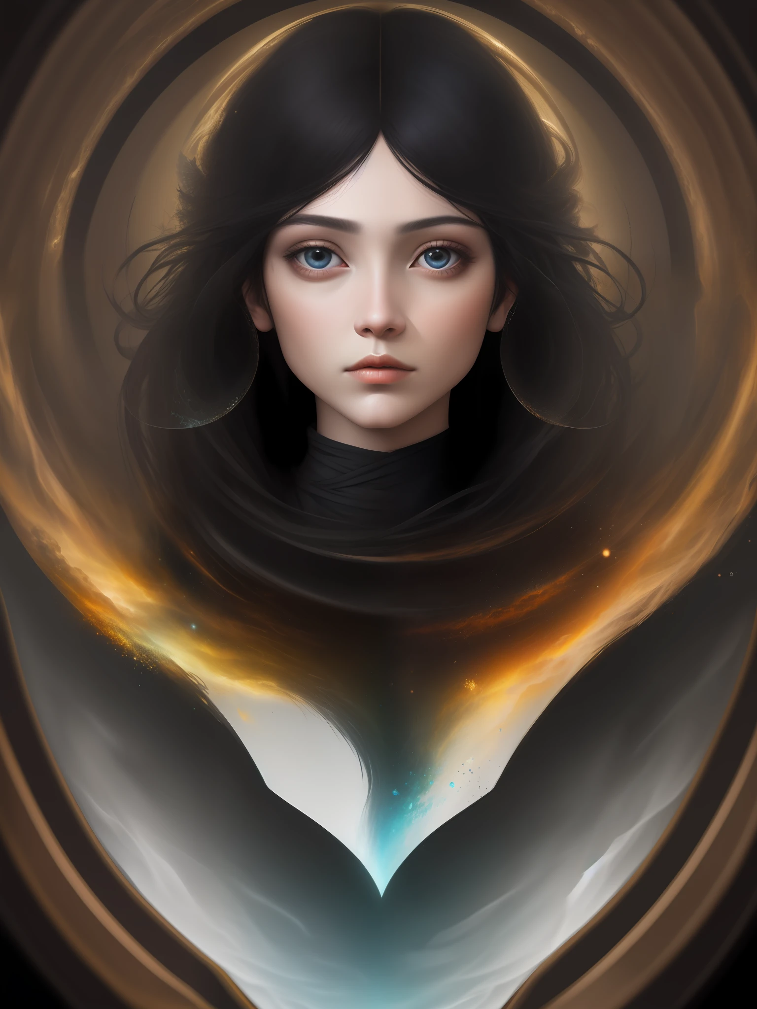 black hair, Surrealism, 8k, super detail