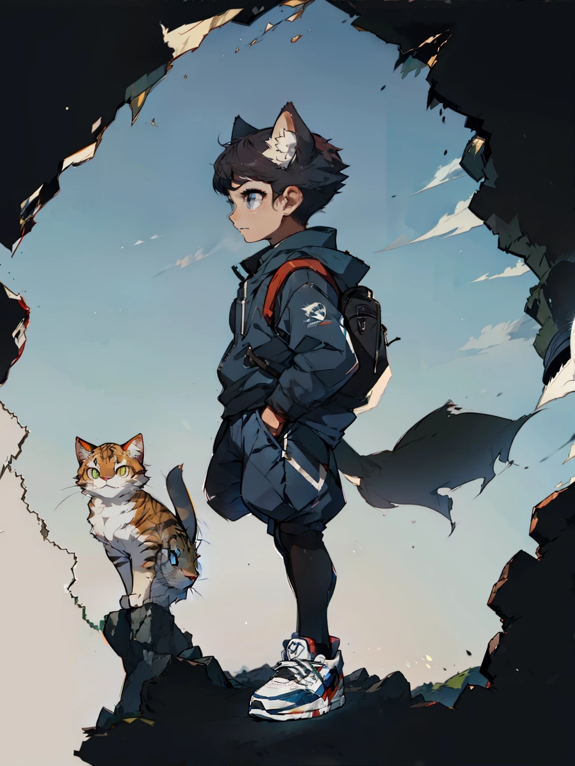 1 cat, Training Wear, stand up, View Profile
