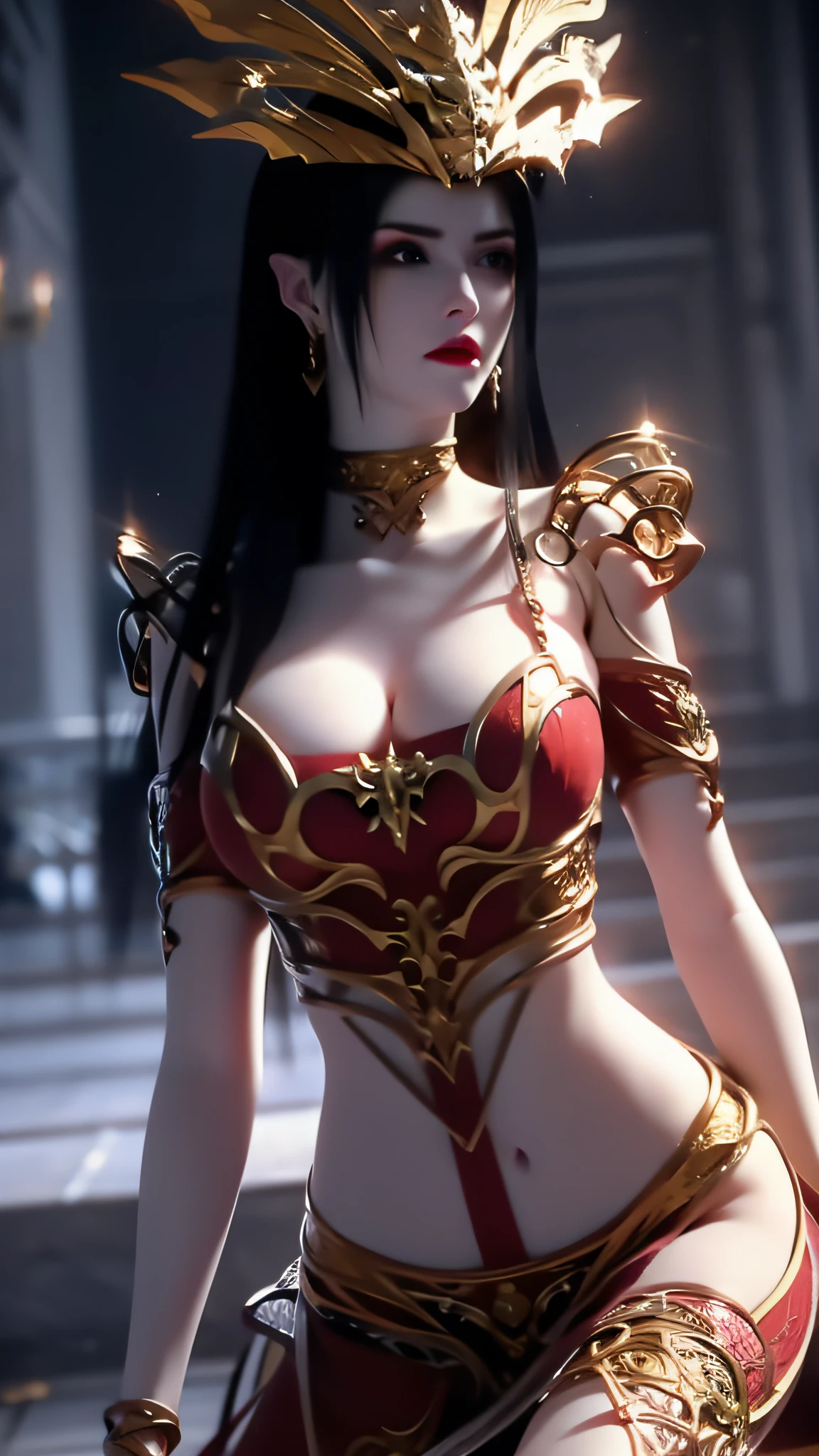 8K portrait of a young girl，short hair and tanned skin，see-through wet lingerie，Naked of breast，a flat chest，see through fabric，Cut the fabric，ellegance，highly  detailed，A majestic，Digital photography，surrealism painting，Half Dress，Crotch，big breasts beautiful（tmasterpiece，Sideslit，Fine beautiful eyes：1.2），HDR nudity，Masterpiece, Best quality,（Realistic：1.3）,realskin,Yuzu,High heel,(1 girl,(full body)),Photo,18yr old, (Red) dress,With long black hair,Long legs, Fantastic White High Heels, Beautiful Custom Figure, ,(1girll), Breasts,[Delicate and ornate gem-encrusted heels],Pure white background,1girll, Armor, black_Hair, Al, ((Red high heels)),v4