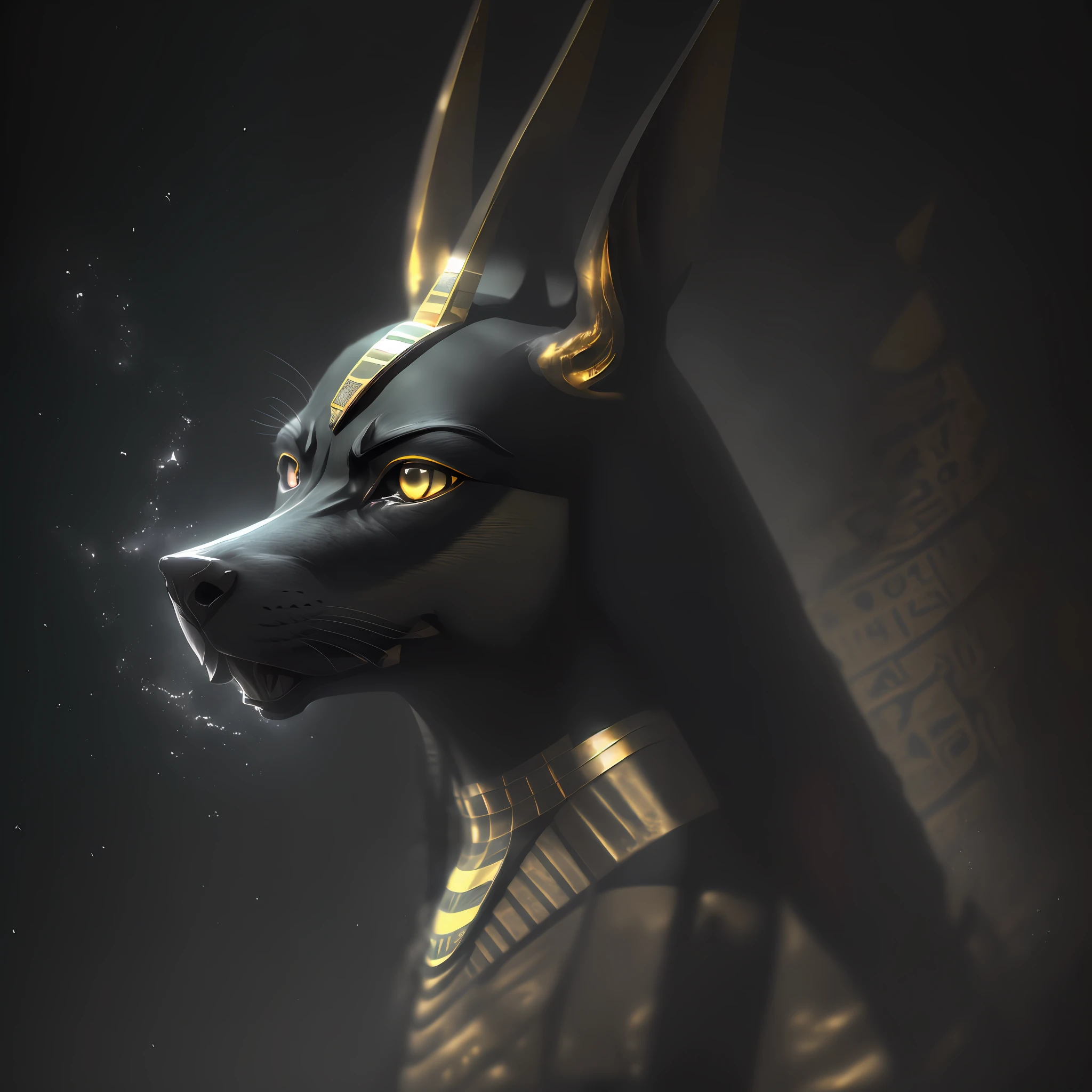 create com precision the character mythology ((Anubis god, is egypt god with chacal dog head human body):1.4) --auto --s2