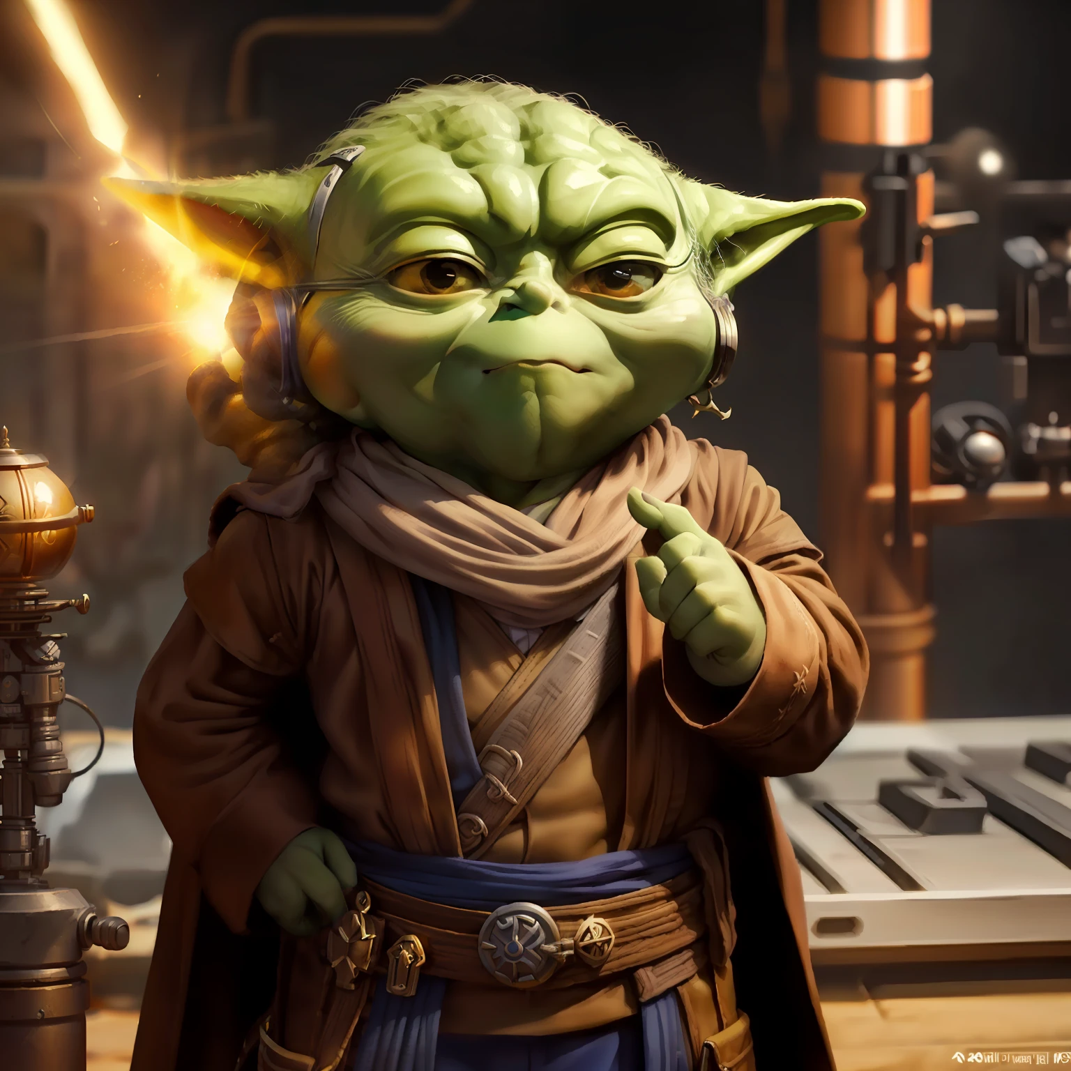 Yoda is a character in Star Wars, o Clone, Yoda Retrato da Arte da Fantasia, Mestre Yoda, segurando sabre de luz 4 k, Retrato de Yoda, Papel de parede Cal Kestis LightSaber, Personagem pequeno. Motor Unreal 5, Mestre Jedi, renderizado no Unreal Engine 5, renderizado em corona, segurando uma luzabre. arte splash, Lucasfilm Jesper Ejsing, unreal engine 5 quality render