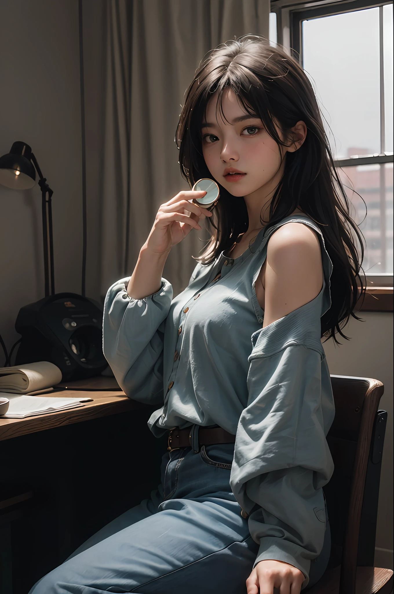 (RAW photos,4K,tmasterpiece,A high resolution,extremly intricate)(realisticlying:1.4),(比基尼: 1.5),cinmatic lighting,
1 rapariga, Single focus, Summer noon, thermography, 1990's\(styled\), cowboy lens, inside in room