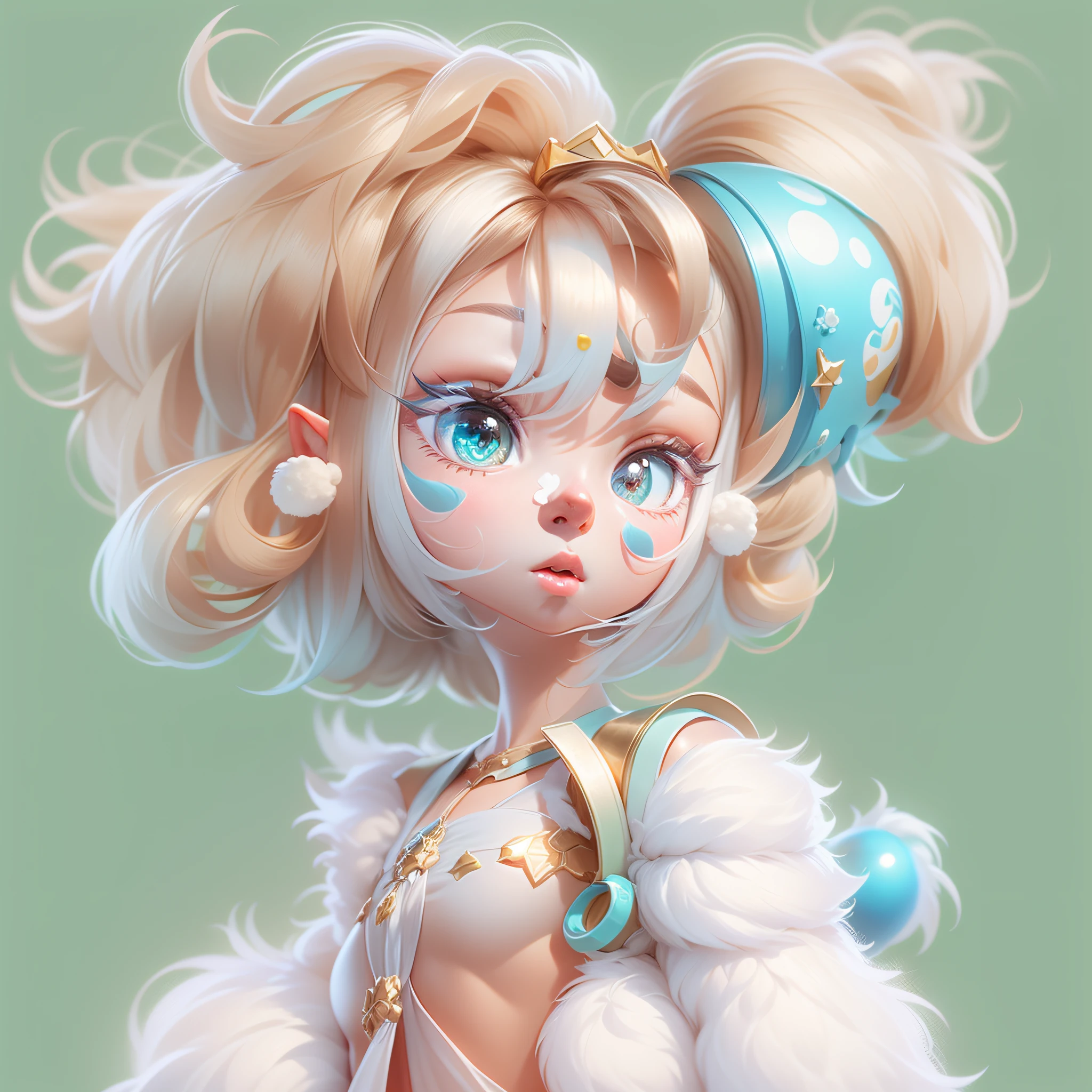 Masterpiece,High Quality,High resolution,The highest resolution,White background,solid color background,transparent background,no background,remove background,Complicated details,Highest quality,game icon,game icon institute,cartoon_style,full body,Cute Fluffy Barbie Monster,all separated