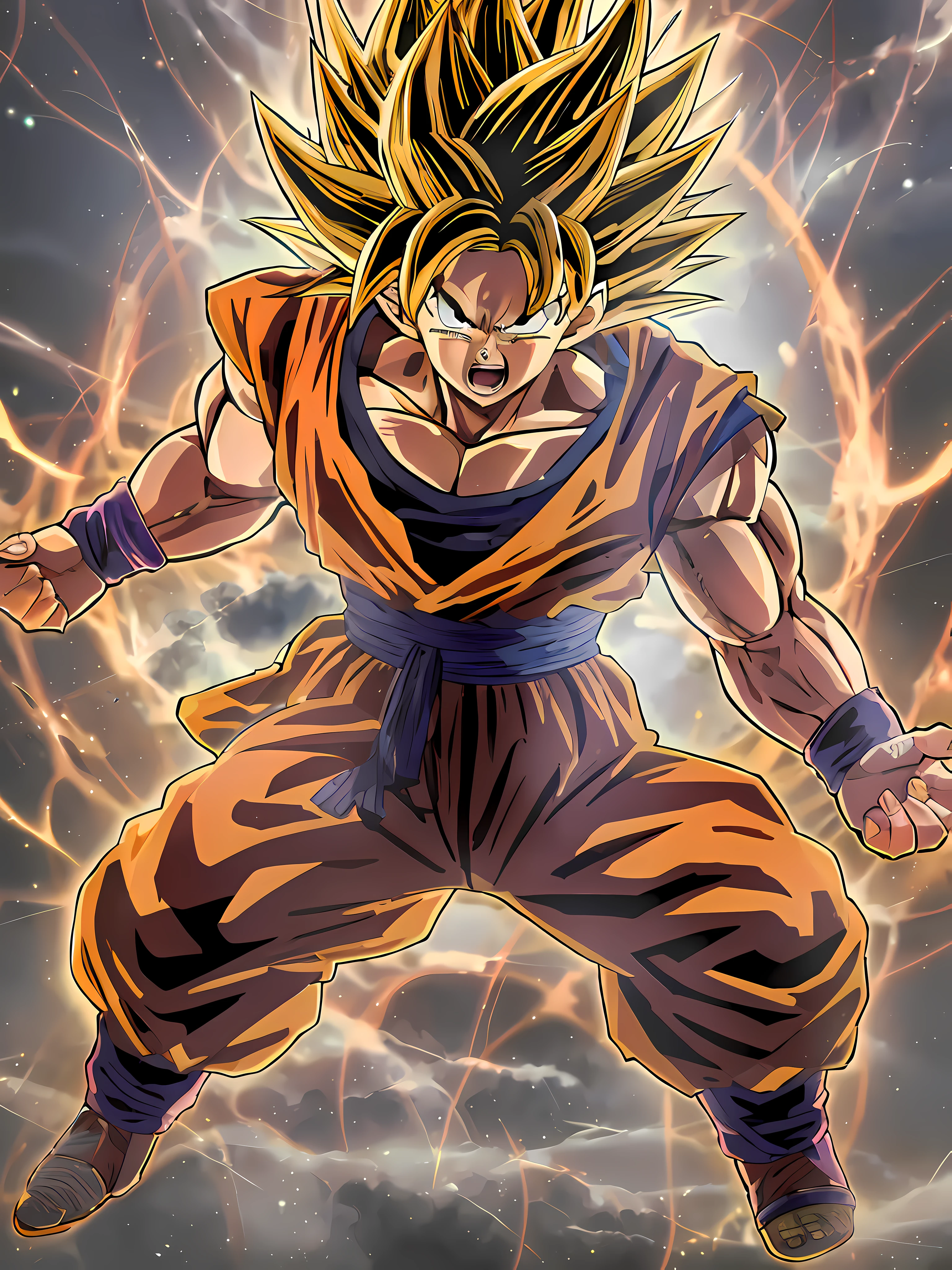 Dragon Ball Gohan no ar com um fundo brilhante, Super Saiyajin Goku, Super Sayian Goku, Filho Goku, Goku, Super Saiyajin, Goku de Dragon Ball, Goku de Dragon Ball Z, Goku de Dragonball Z, Retrato altamente detalhado de Goku, Super Sayan, indo super saiyajin, Arte HD, Retrato de Goku, Retrato de Goku, mais detalhado e fiel ao anime