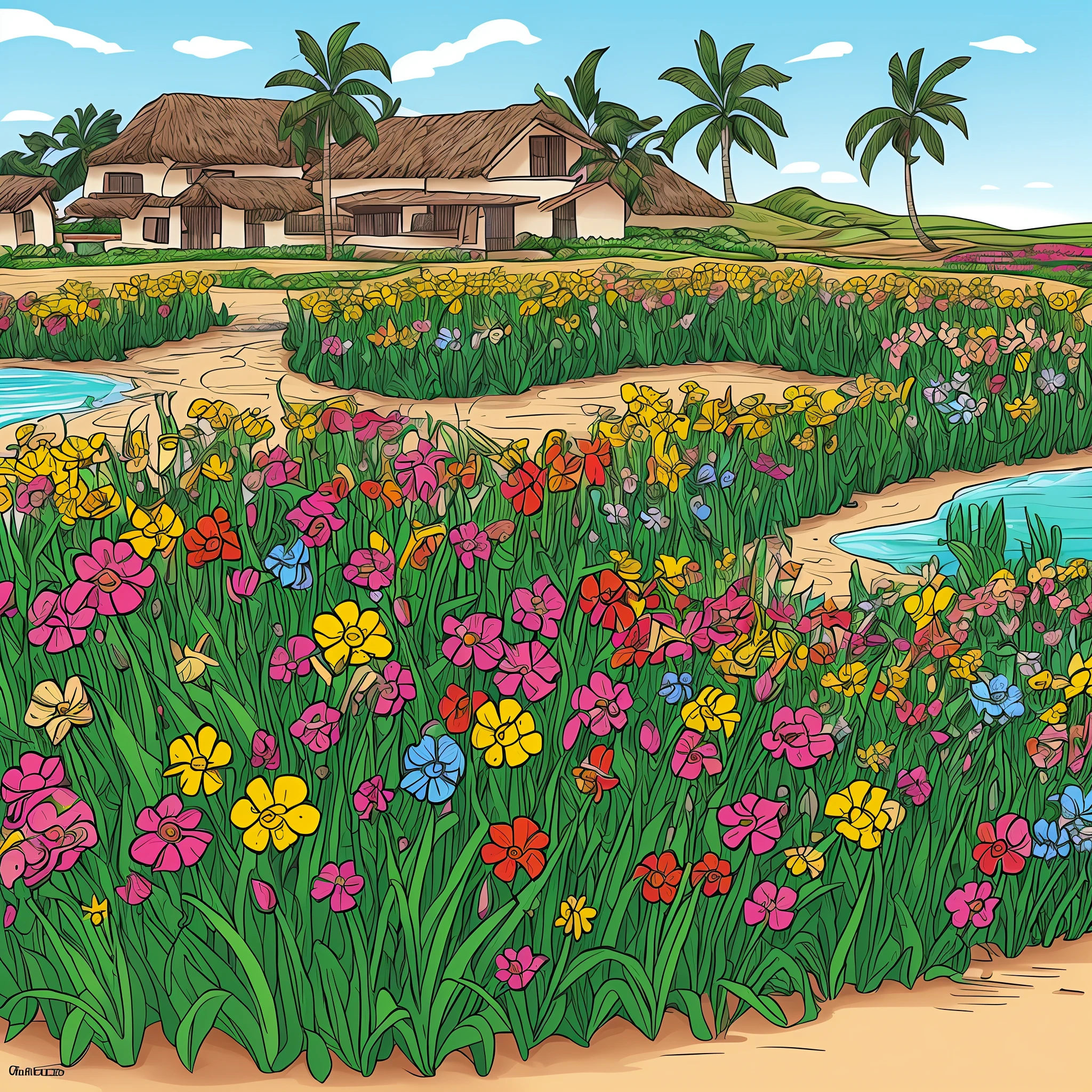 Flores, estilo Cartoon --auto