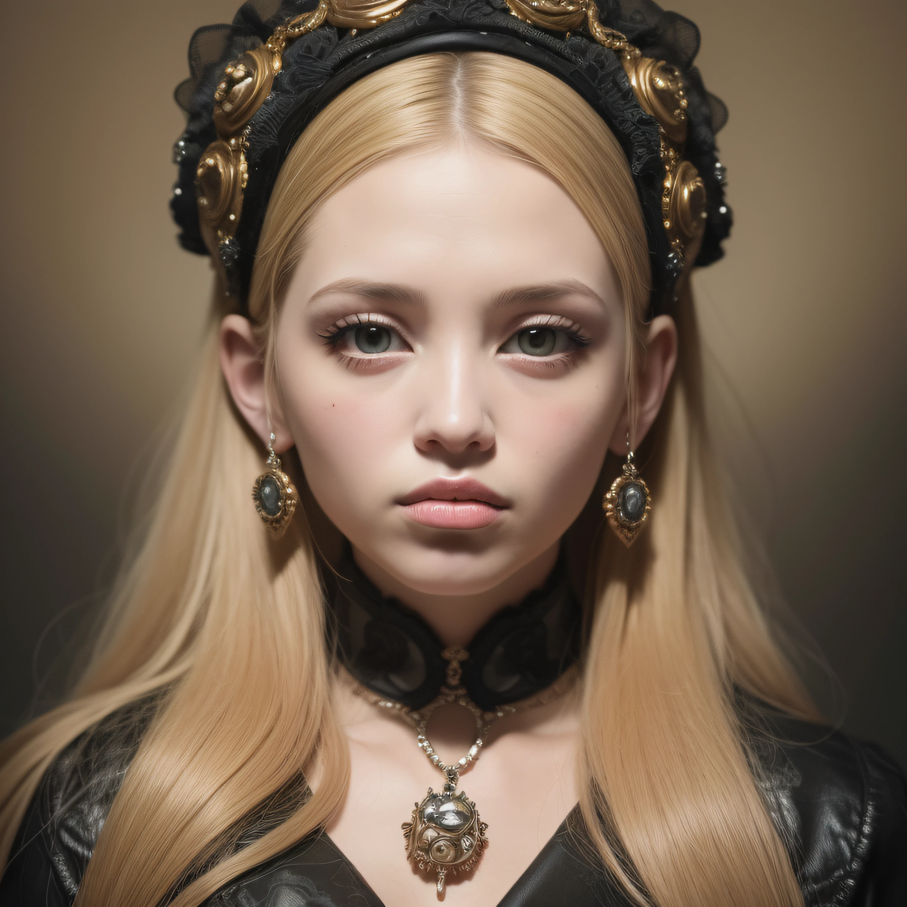 (extremadamente detallado, obra maestra, La mejor calidad), Estilo oscuro, intense illumination, rostro con arrugas, lengua larga, tentacle, deforme, monstruoso, un anciano con Colmillos finos, amenazante. mujer punk. Rococo composition. Luz de caravaggio