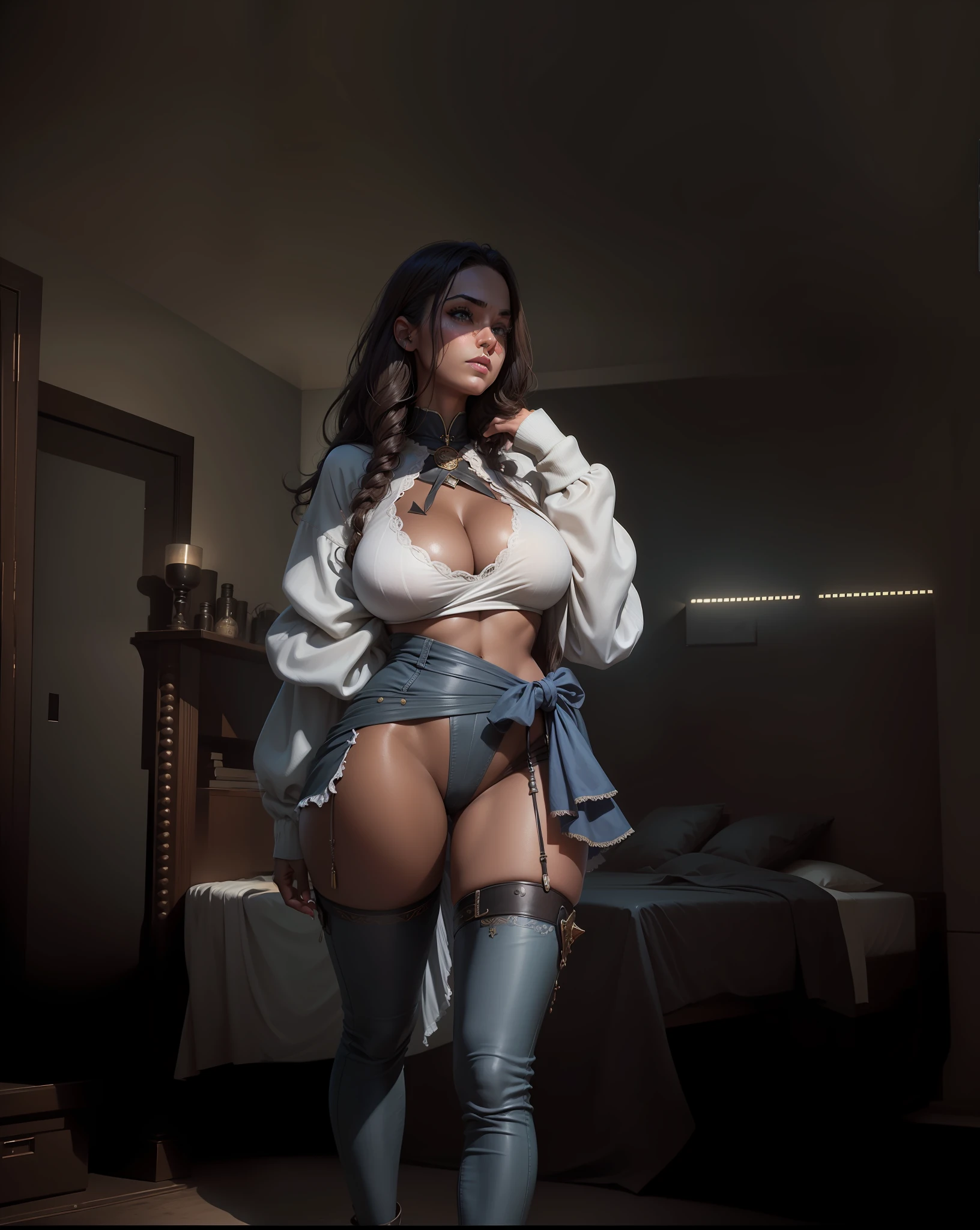 Full body portrait, full body, big butt and big breasts, very detailed cg, detailed texture, a realistic representation of the face very detailed, cinematic lighting, very detailed face features, 8k resolution, 32k, Super-Resolution, hyper-realistic, without changing the features of the face very, just as the face looks in the picture, stick as much as possible to the image-auto