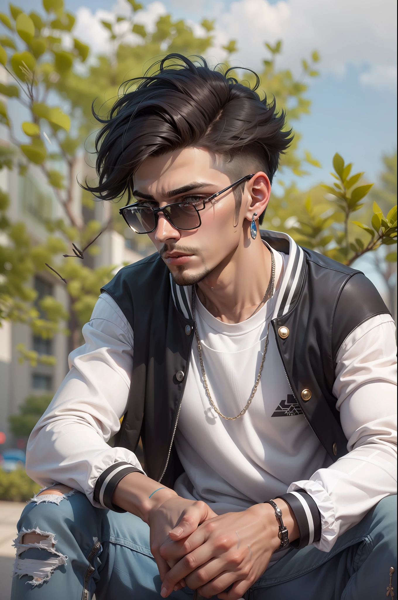 Background change cyberpunk handsome boy ultra realistic face