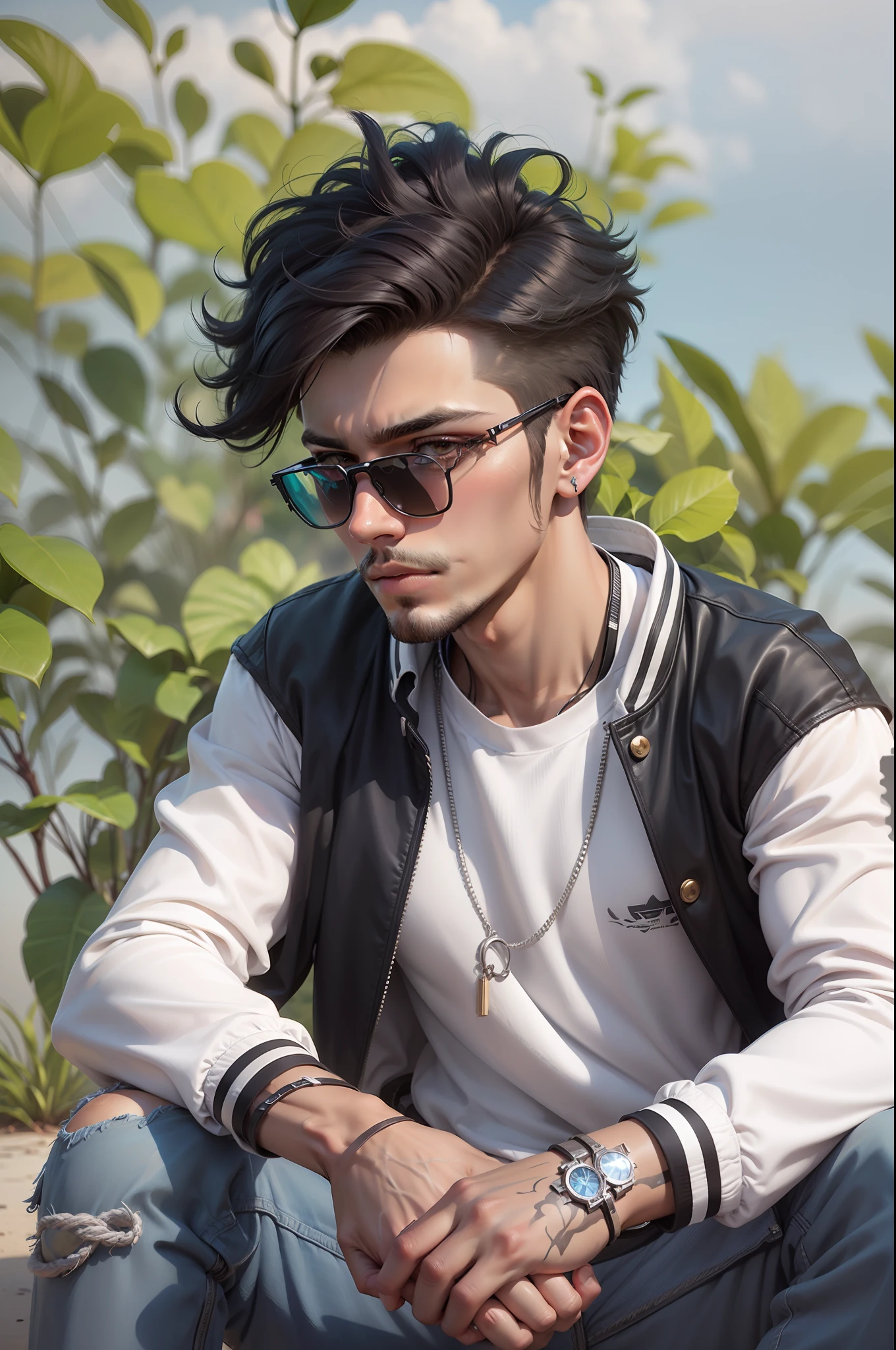 Background change cyberpunk handsome boy ultra realistic face