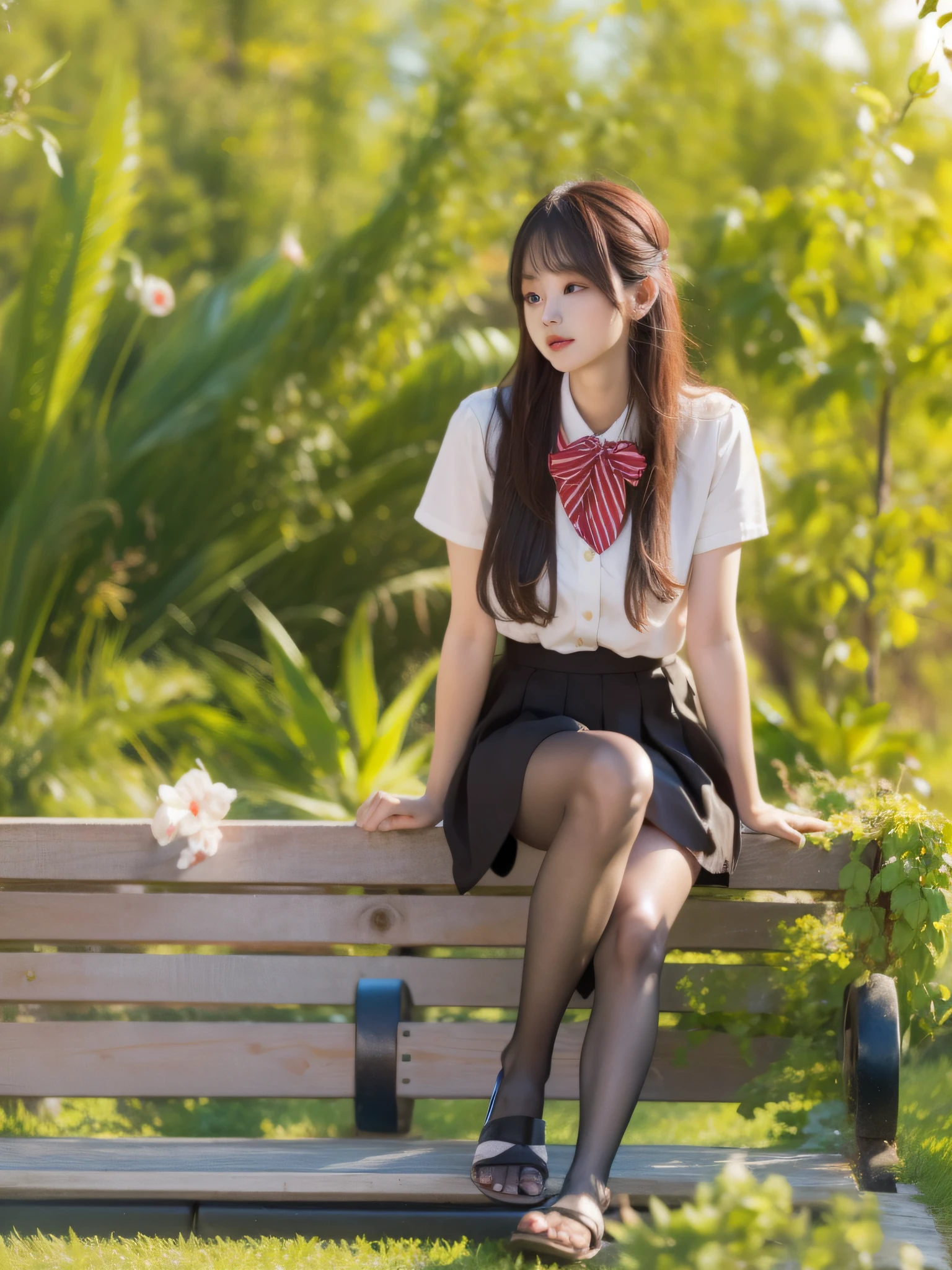 realisticlying,1girl,The face is delicate,Perfect eye details,4k,Soft light,sun light,largeeyes,Moe girl,Japanese high school girl,Exquisite hand details,Light,tmasterpiece,The best quality,perfect body figure,Pure desire,sweet