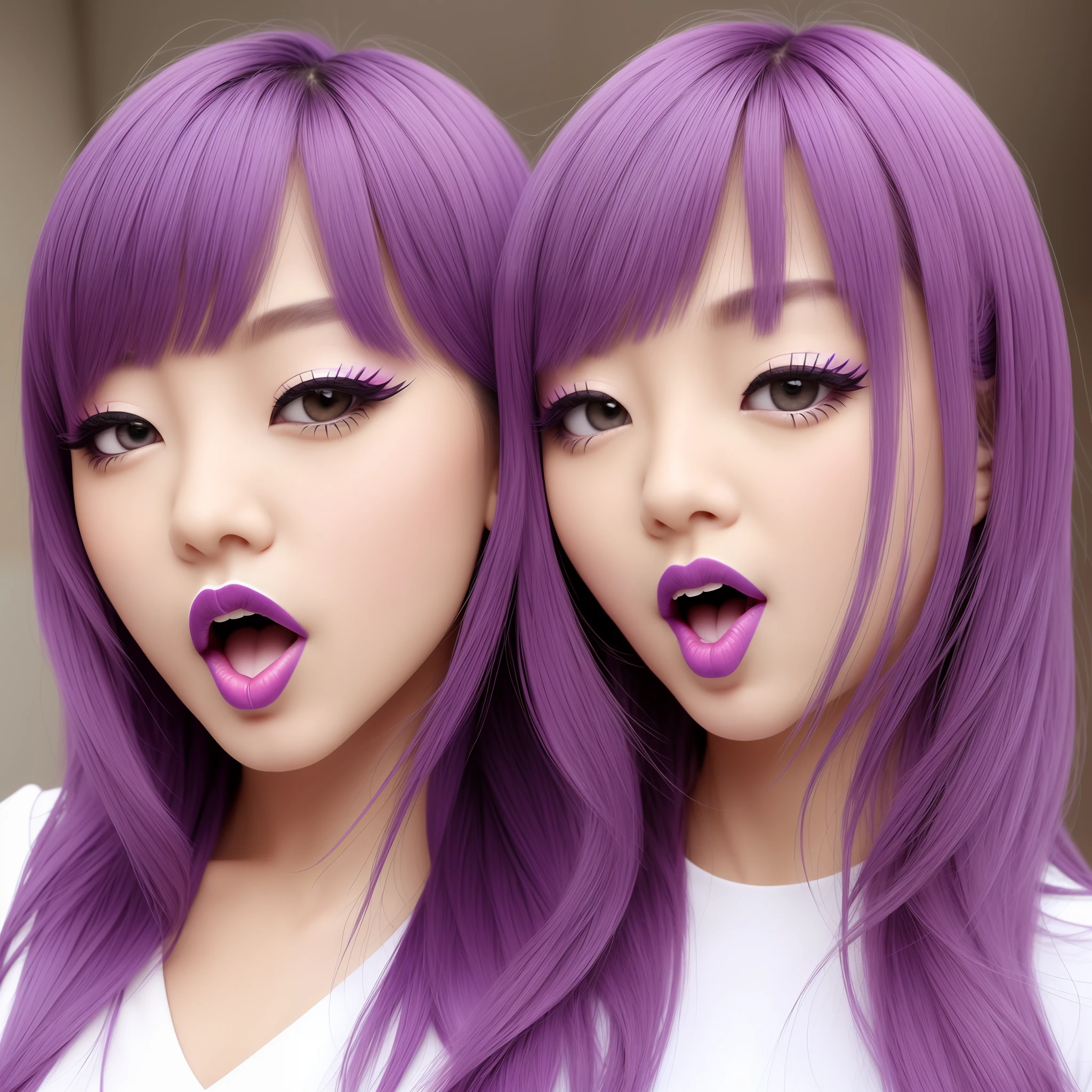 Functional Purple lips put out the tongue japanes --auto