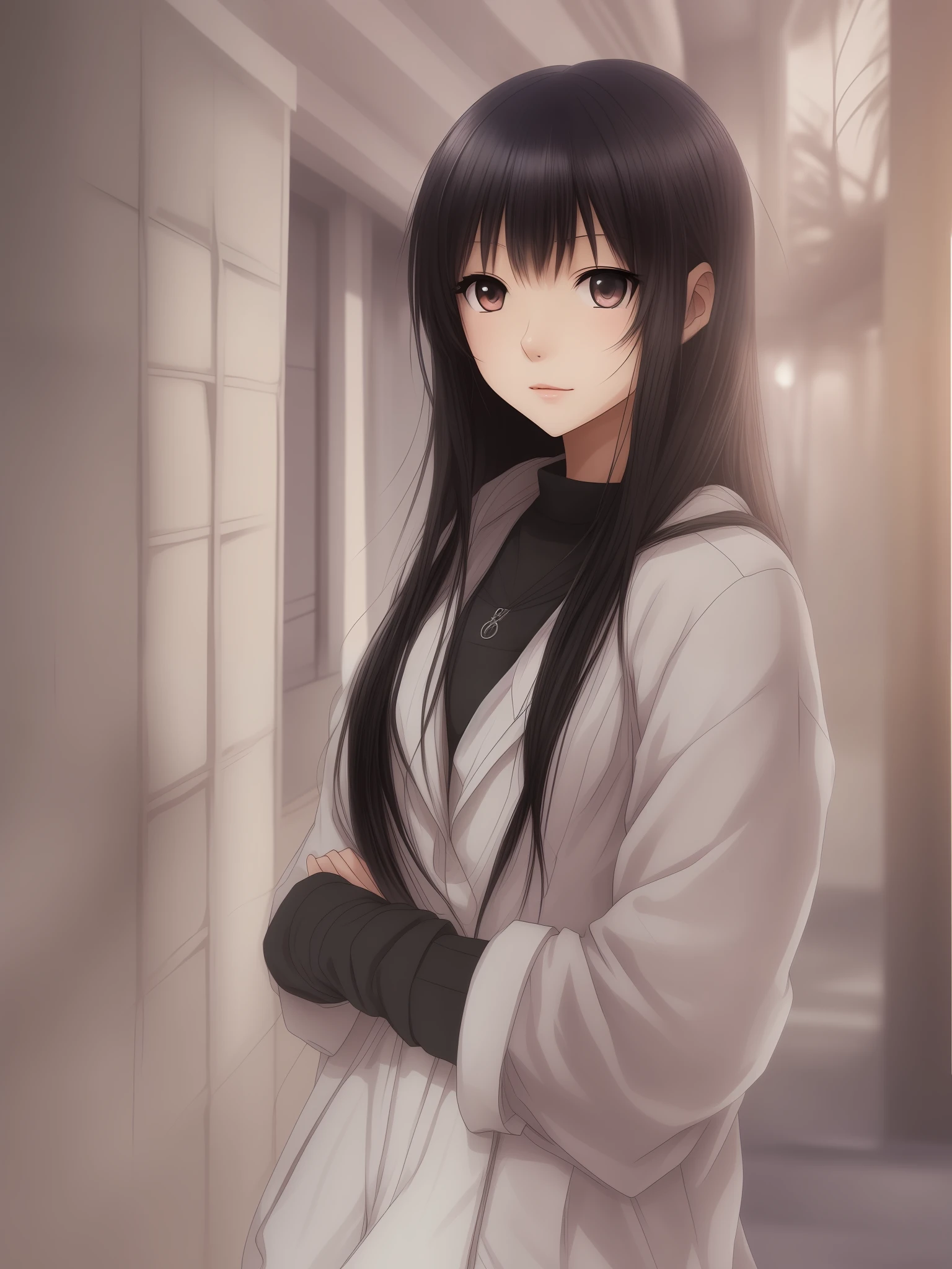 anime girl with black hair