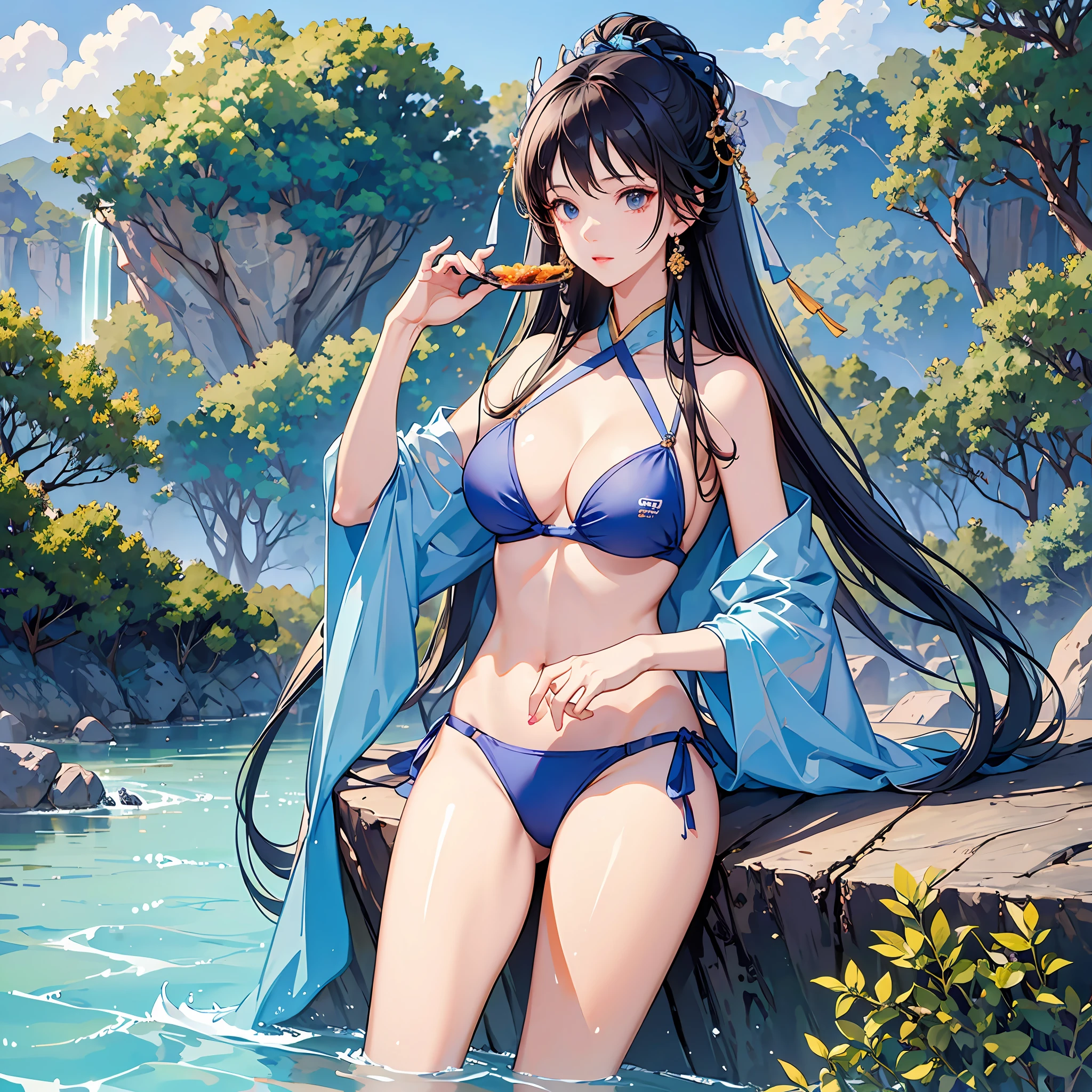 hiquality、Giant Woman、Racy blue bikini、BBQ on the river --auto