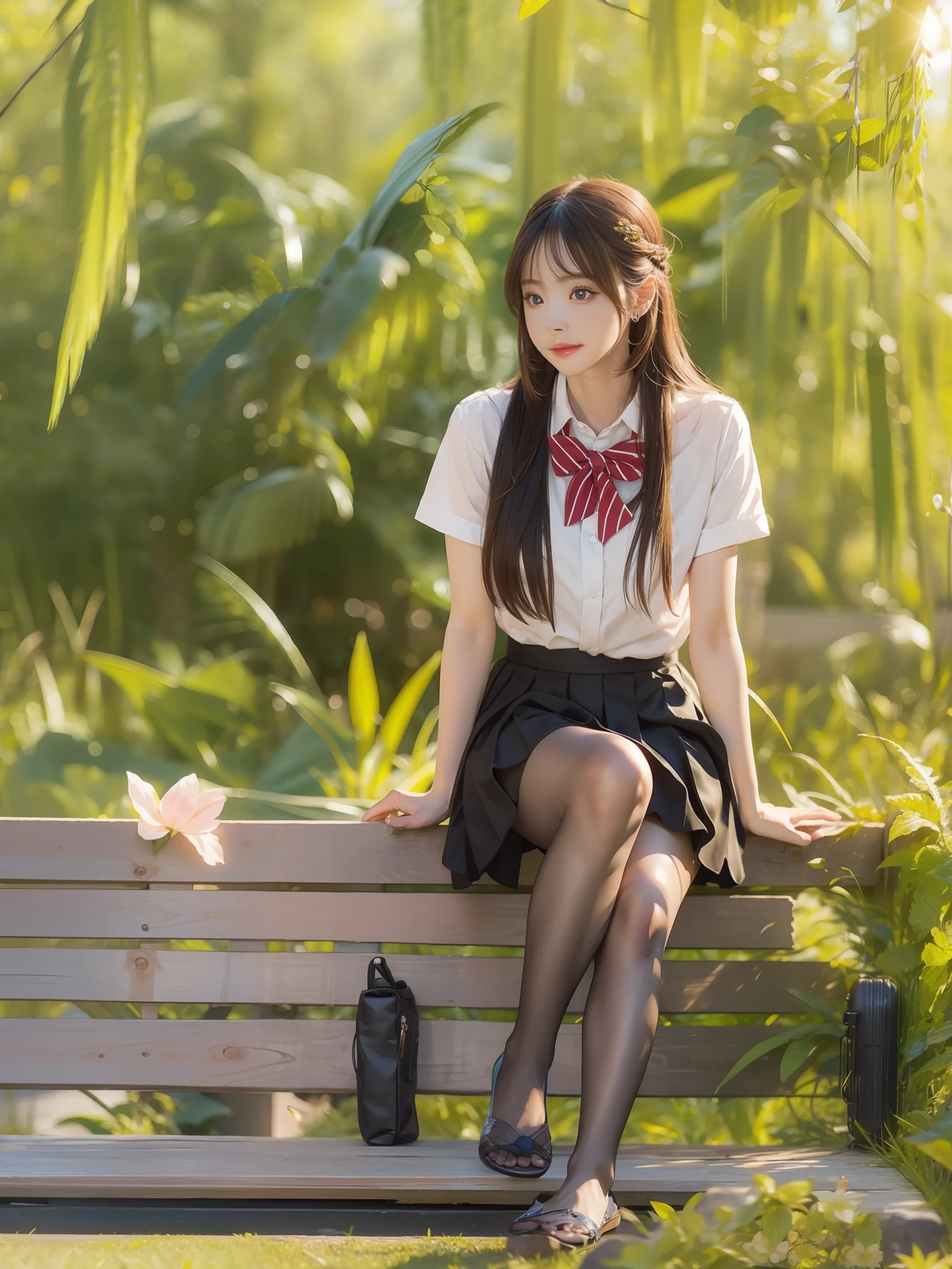 realisticlying,1girll,The face is delicate,Perfect eye details,4K,Soft light,sun light,largeeyes,Moe girl,Japanese high school girl,Exquisite hand details,Light,tmasterpiece,The best quality,perfect body figure,Pure desire