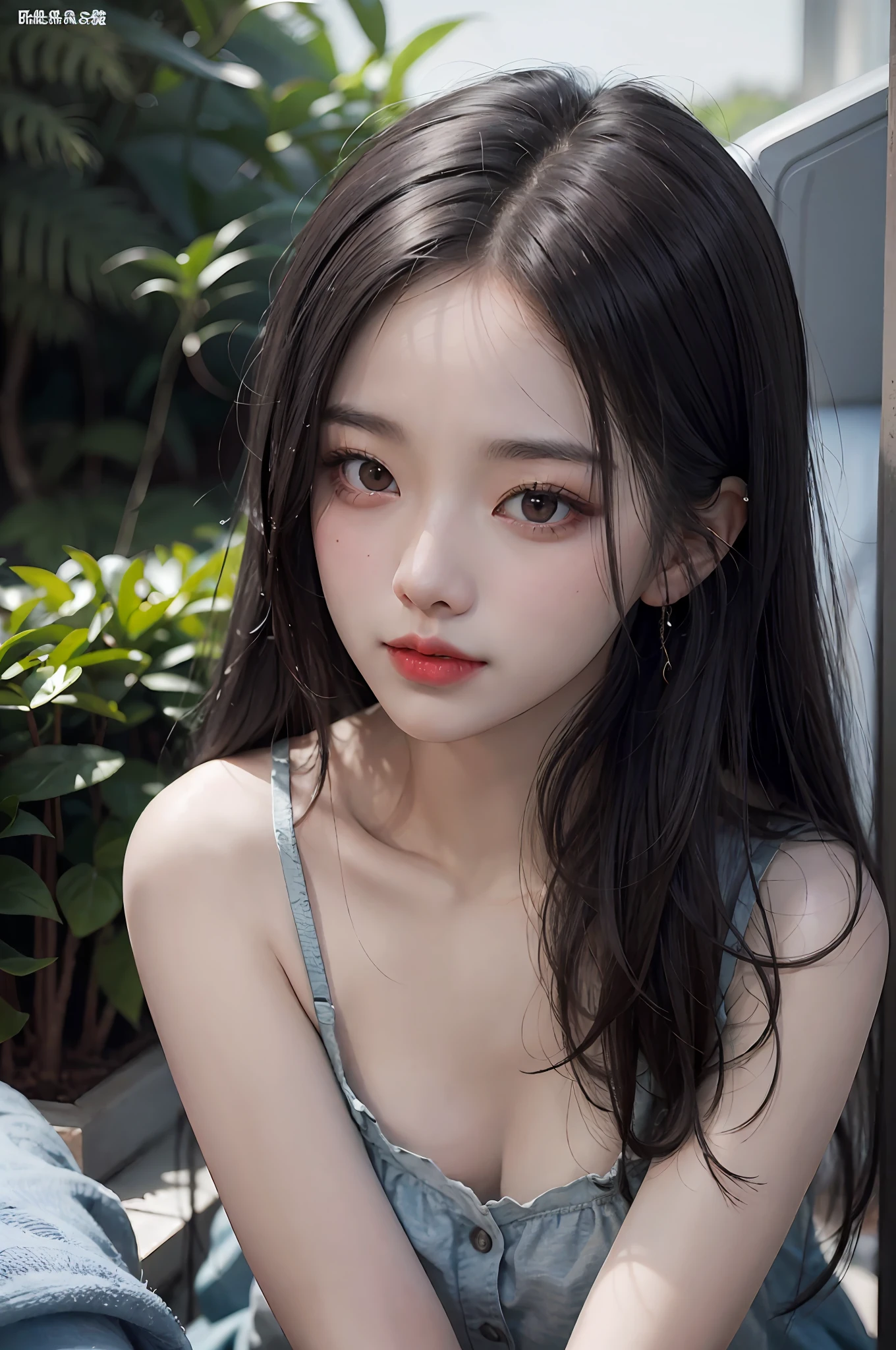 best qualtiy，tmasterpiece，超高分辨率，Chinese girls，Black hair，，Truly beautiful，Can see pores clearly，high detal，Korean makeup，The lipstick is brightly colored。二重まぶた，Light red blush，seductiv，adolable